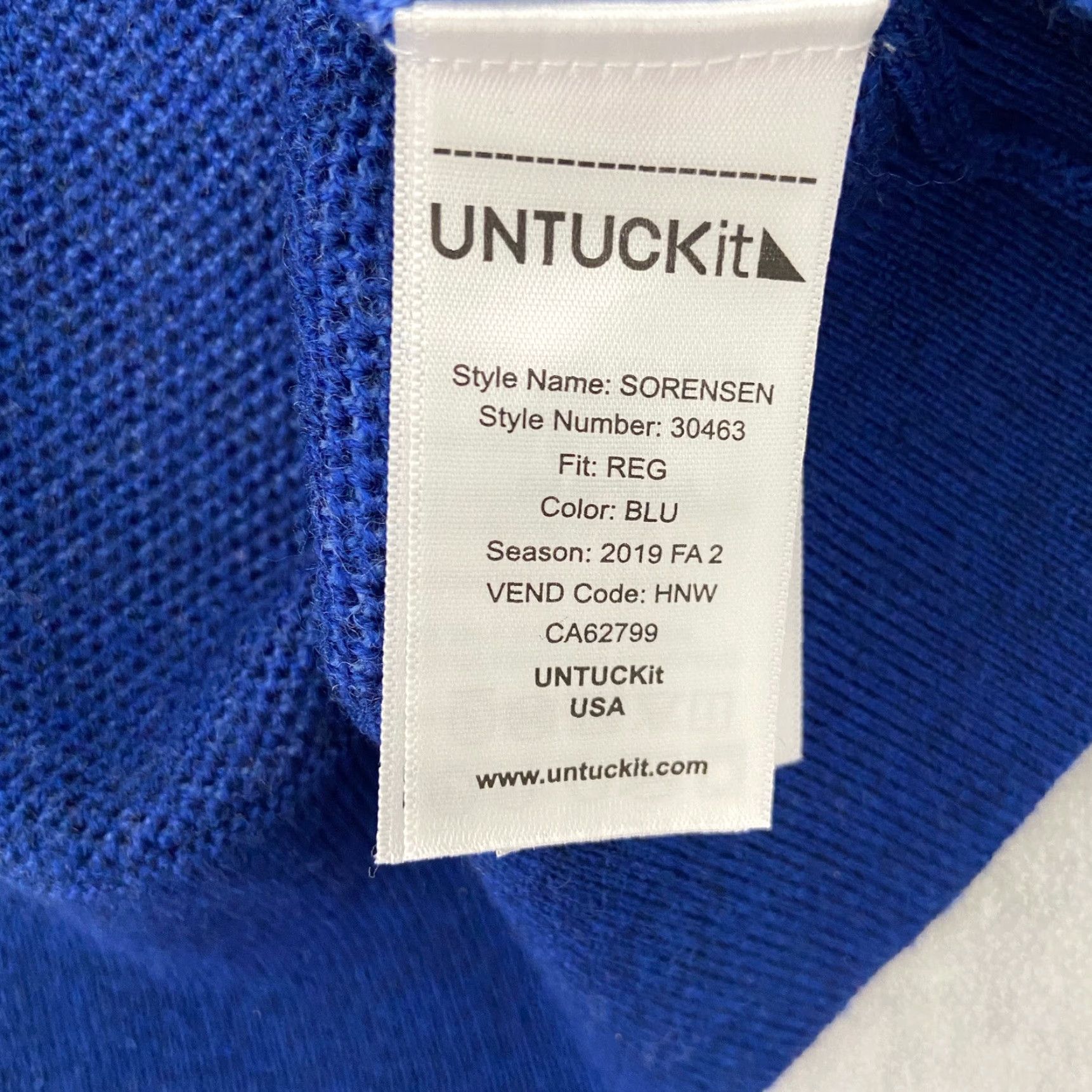 UNTUCKit UNTUCKit Sweat er Adult XL Blue Button Pullover Merino Wool Waffle Knit Mock Neck Sweater Mens XL Preowned Size US XL / EU 56 / 4 - 6 Thumbnail