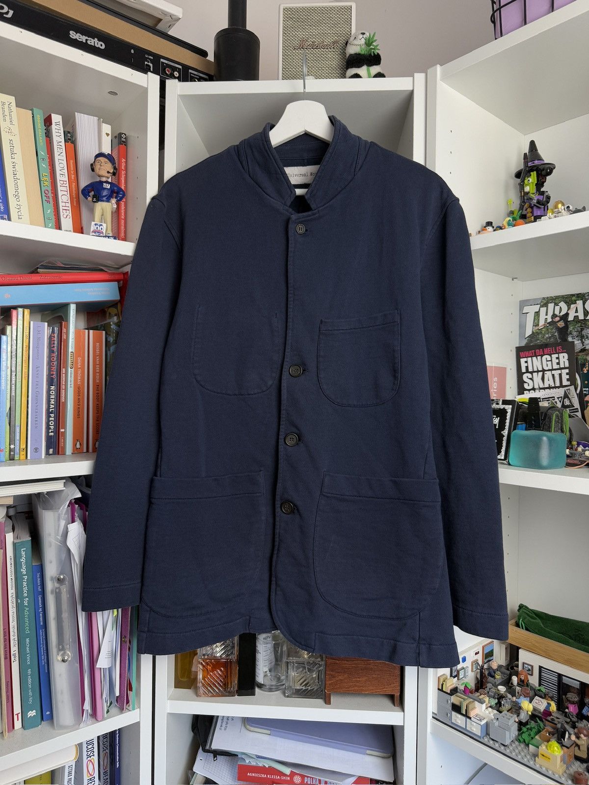 Universal Works cotton button up over shirt sweatshirt M rare