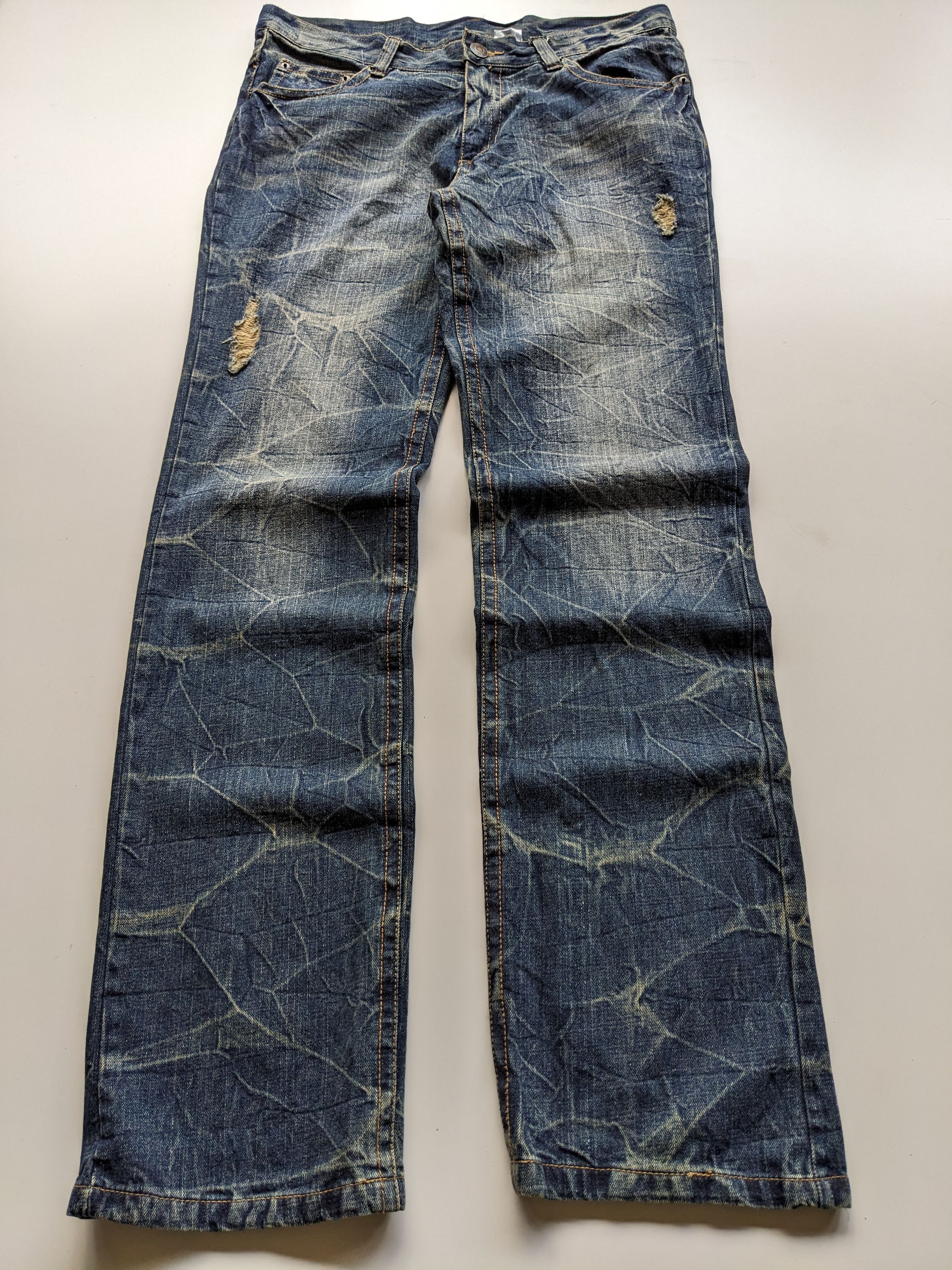 Japanese Brand × Jean × Le Grande Bleu (L.G.B.) Japanese brand wrinkle faded jeans Size US 35 - 1 Thumbnail