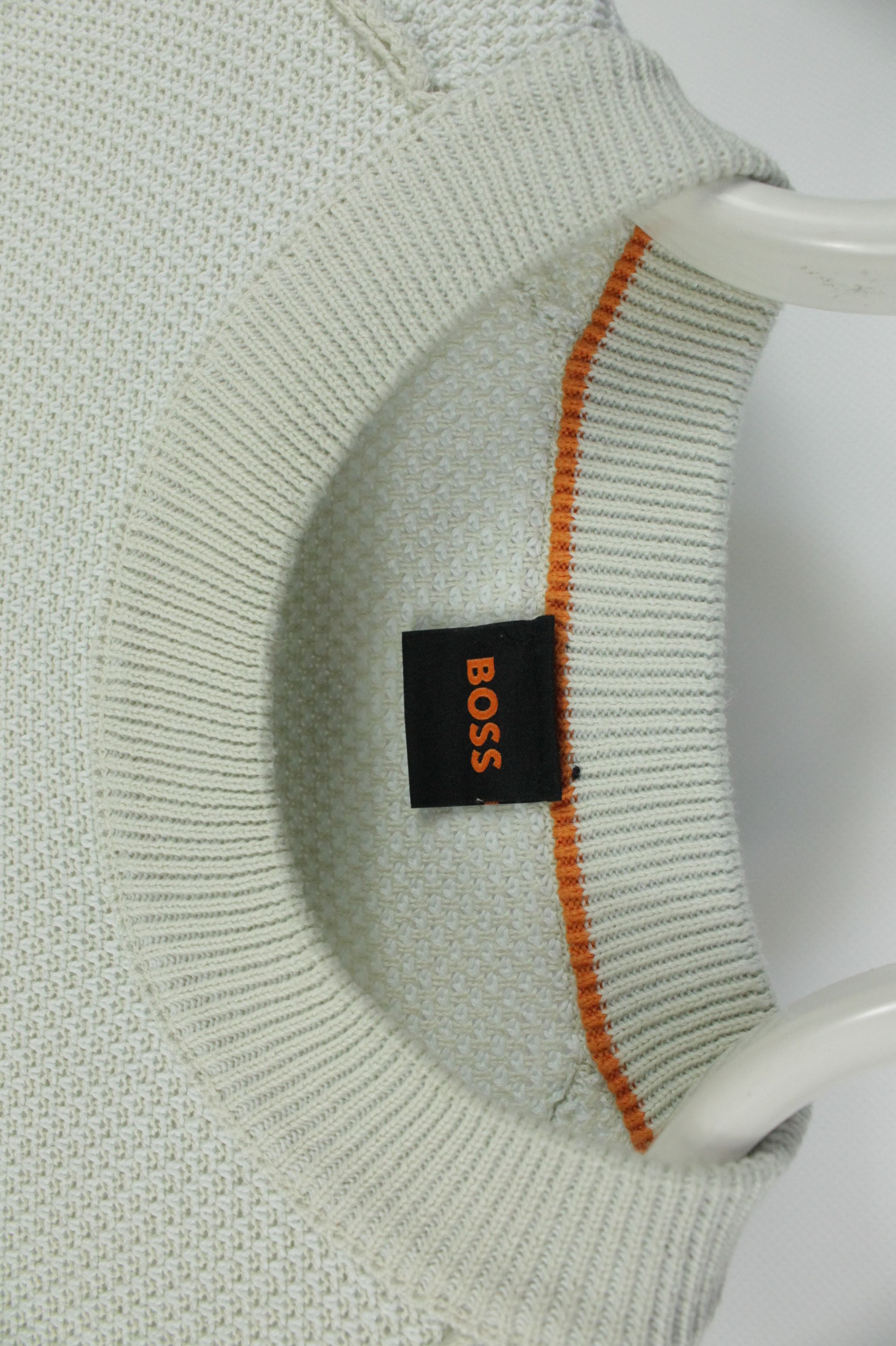 Hugo Boss Hugo Boss Akopak Chunky Knit Beige Cotton Pullover Sweater Size US L / EU 52-54 / 3 - 5 Thumbnail