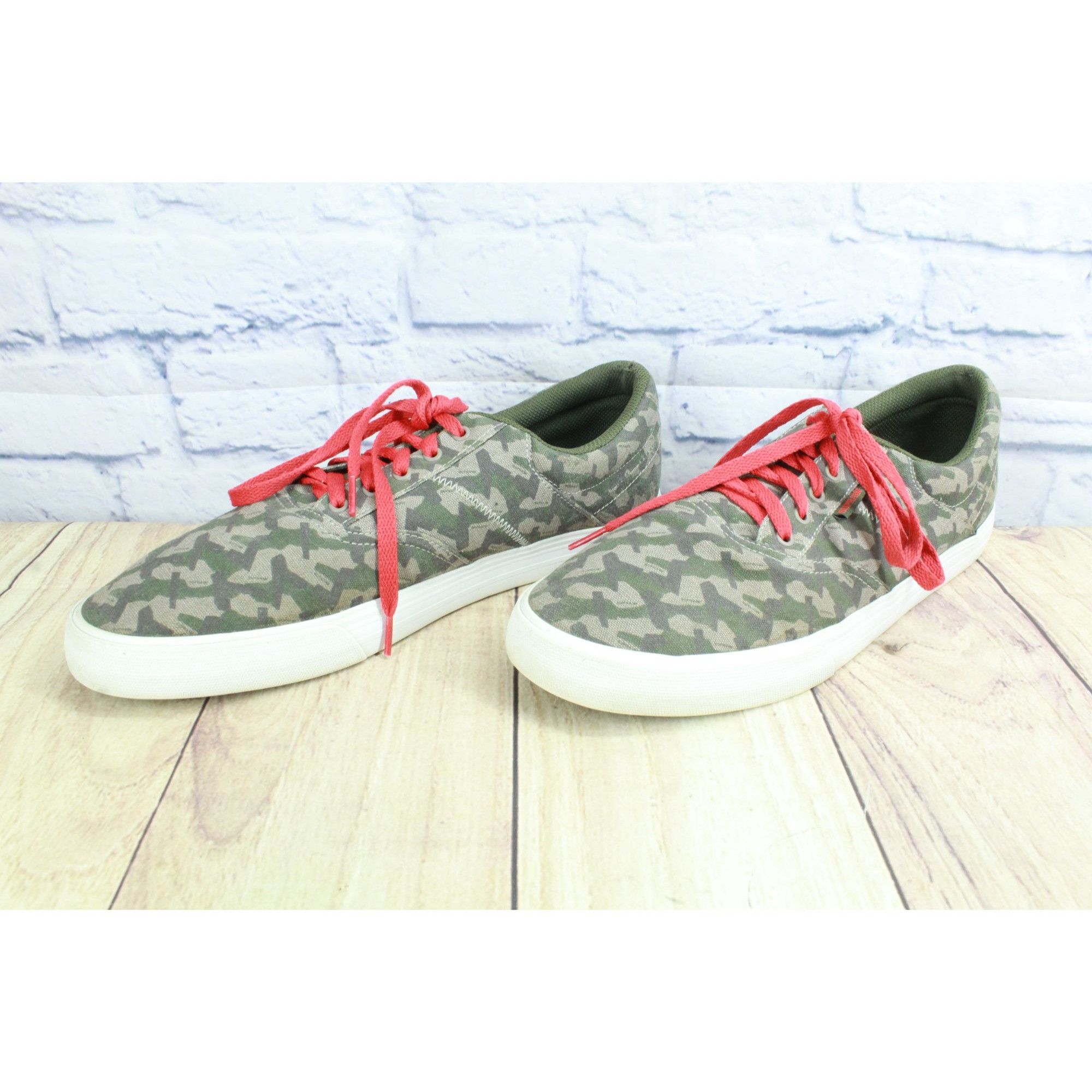 Supra Supra Camo Canvas Skate Shoes Green Red Size US 13 / EU 46 - 2 Thumbnail