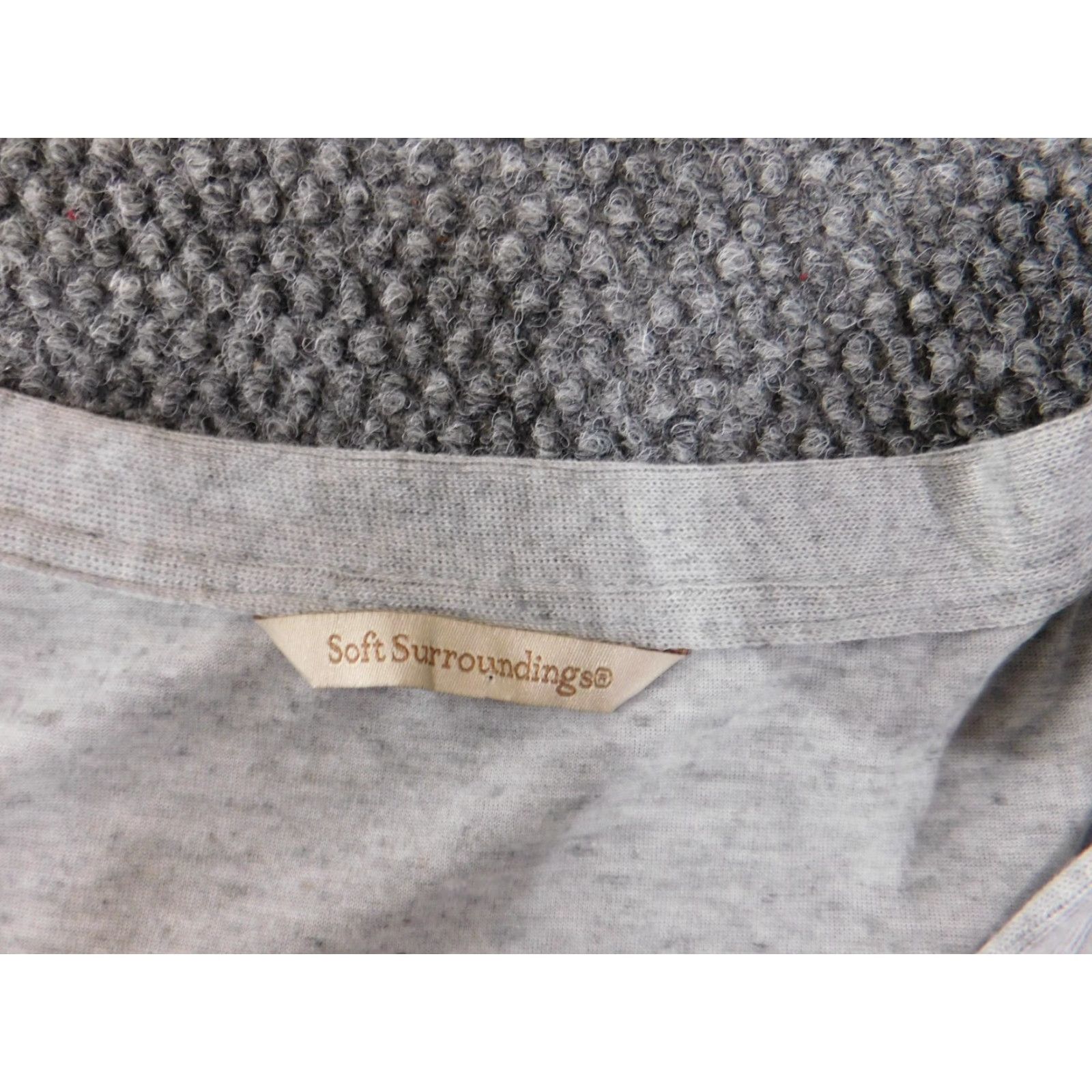 Soft Surroundings Soft Surroundings Cardigan Sweater Women Long Sleeve V-Neck Pullover Gray XS S Regular Knit Linen Polyester Logo Modern Vintage No Size S / US 4 / IT 40 - 3 Thumbnail