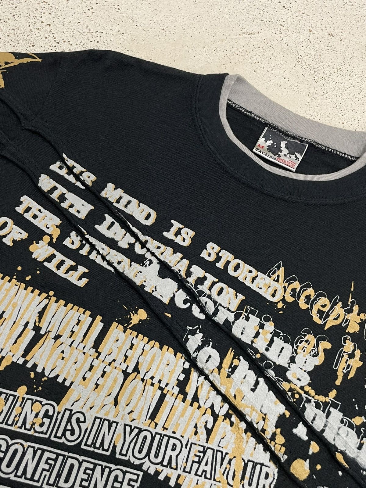JNCO Excuse Layer Wording 3D Graffiti Y2K Motivation Life Story Size US M / EU 48-50 / 2 - 10 Thumbnail