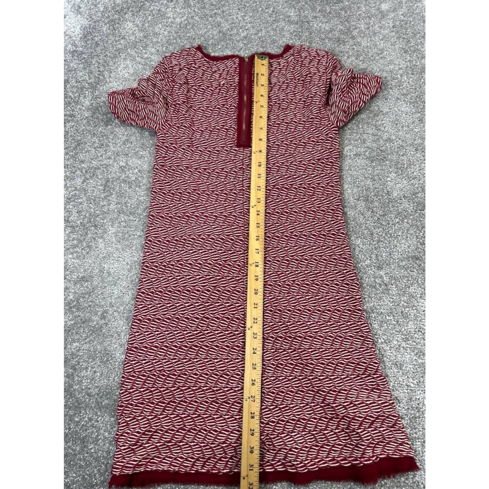 Vintage Maeve Dress Womens XS Red Knit Blouson Short Sleeve Striped A-Line Casual Size XS / US 0-2 / IT 36-38 - 7 Thumbnail