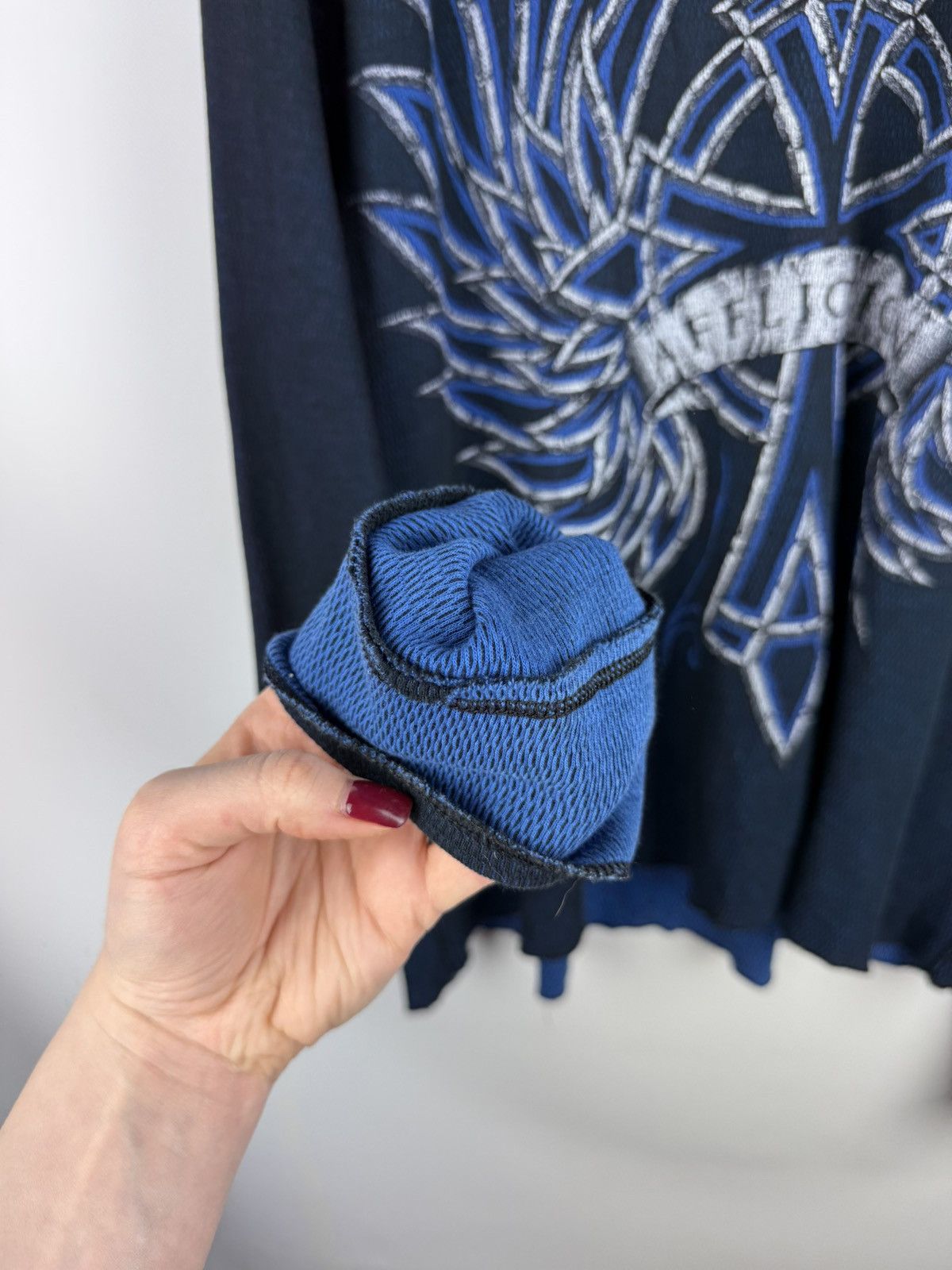 Affliction Affliction Y2K Overprinted Reversible Sweater L/S Pullover Size US XL / EU 56 / 4 - 9 Thumbnail