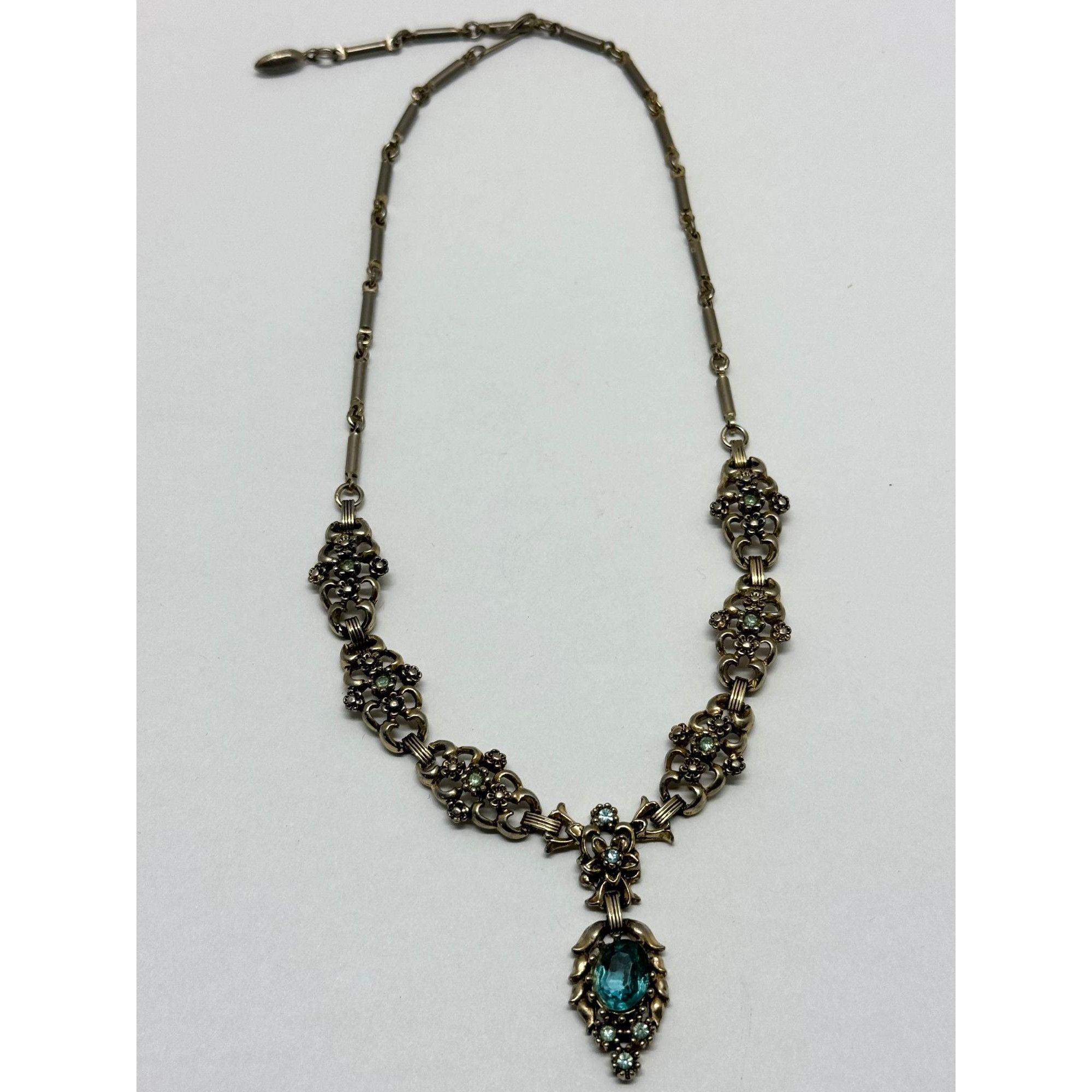 Vintage Vintage blue rhinestone collar necklace Size ONE SIZE - 3 Thumbnail