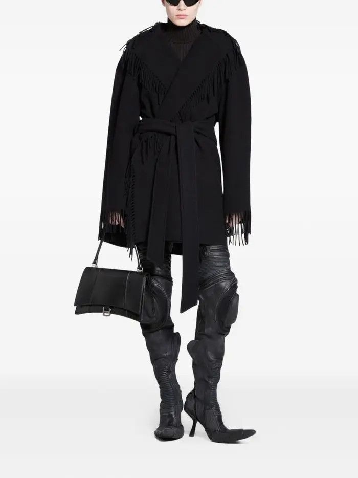 Balenciaga o1bcso1str0326 Fringe Jacket in Black Size S / US 4 / IT 40 - 2 Thumbnail