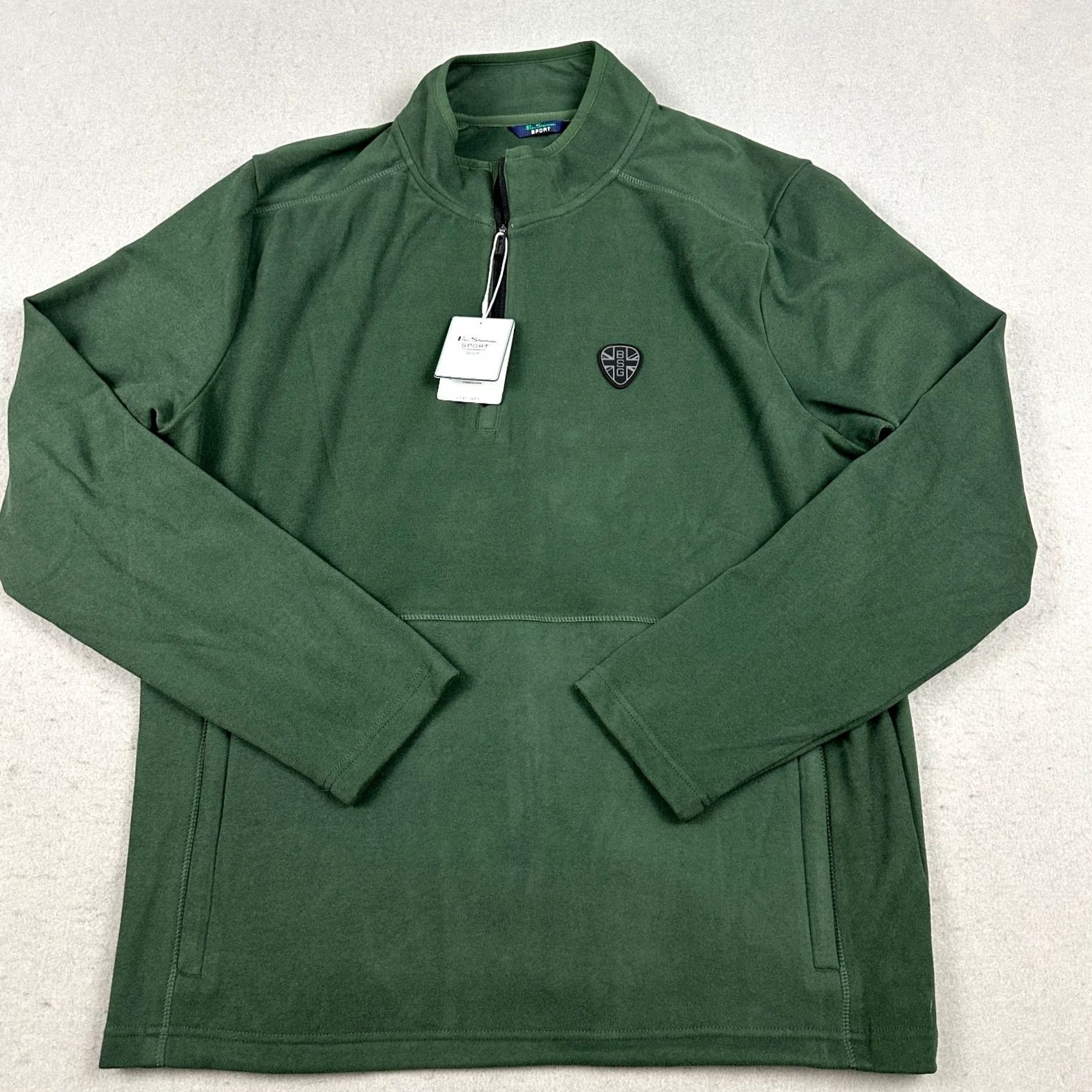 Ben Sherman Ben Sherman Sport Sweater Men Large Green 1/4 Zip Golf Micro Fleece Pullover Pullover Embroidered Logo Size US L / EU 52-54 / 3 - 2 Thumbnail