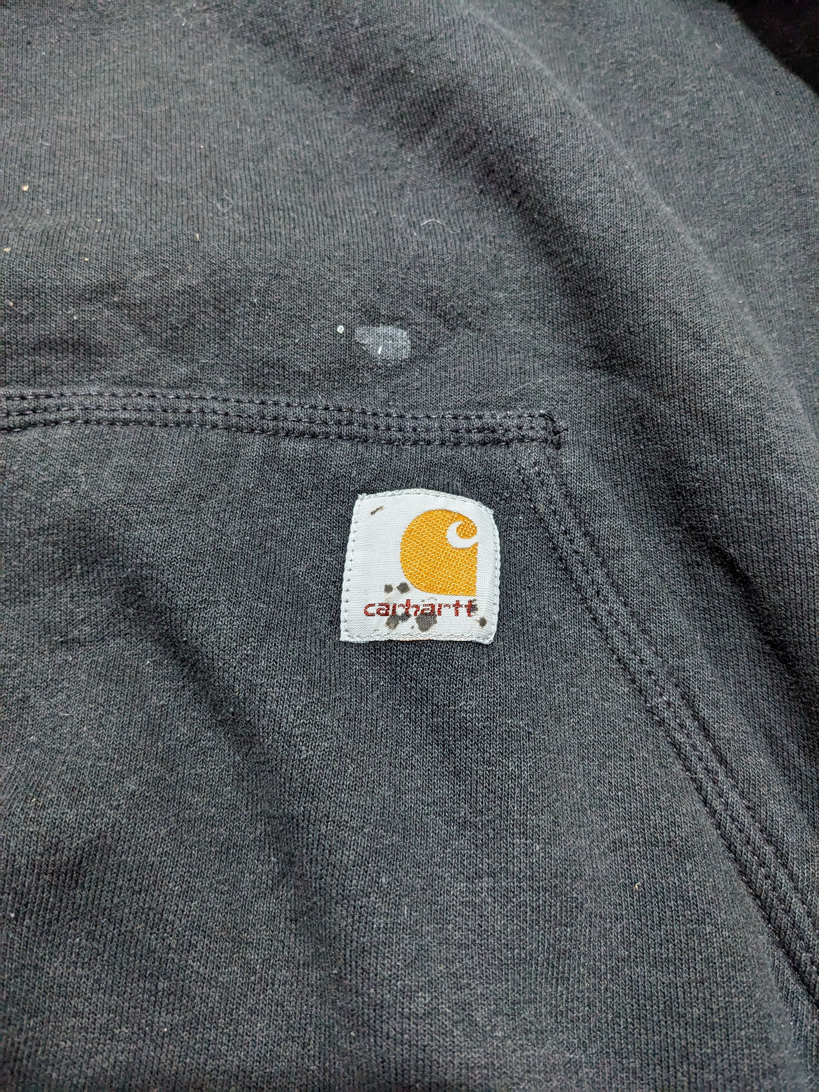 Carhartt × Vintage Carhartt Paint Splattered Black Sun faded Hoodie Sweater Size US M / EU 48-50 / 2 - 3 Thumbnail