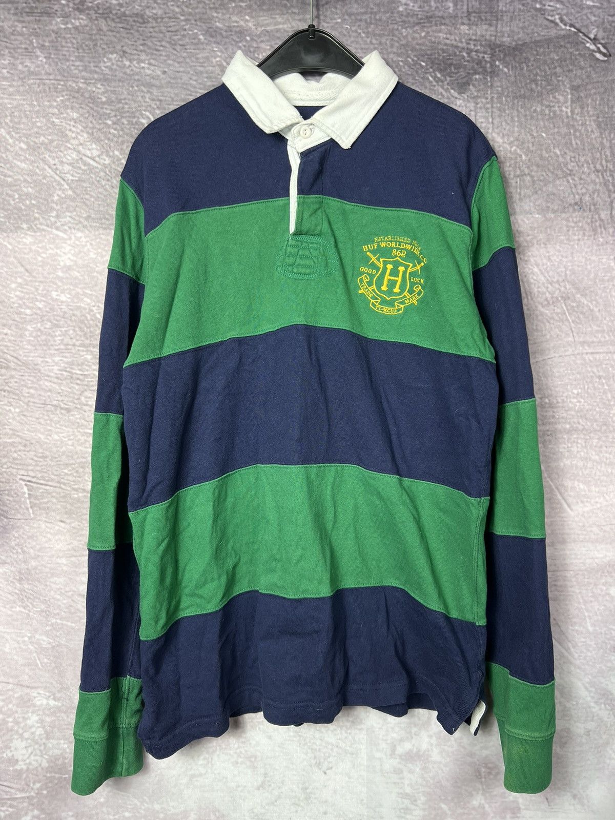 Huf HUF Rugby Shirt Stripped Longsleeve Embroidered Size US M / EU 48-50 / 2 - 2 Thumbnail