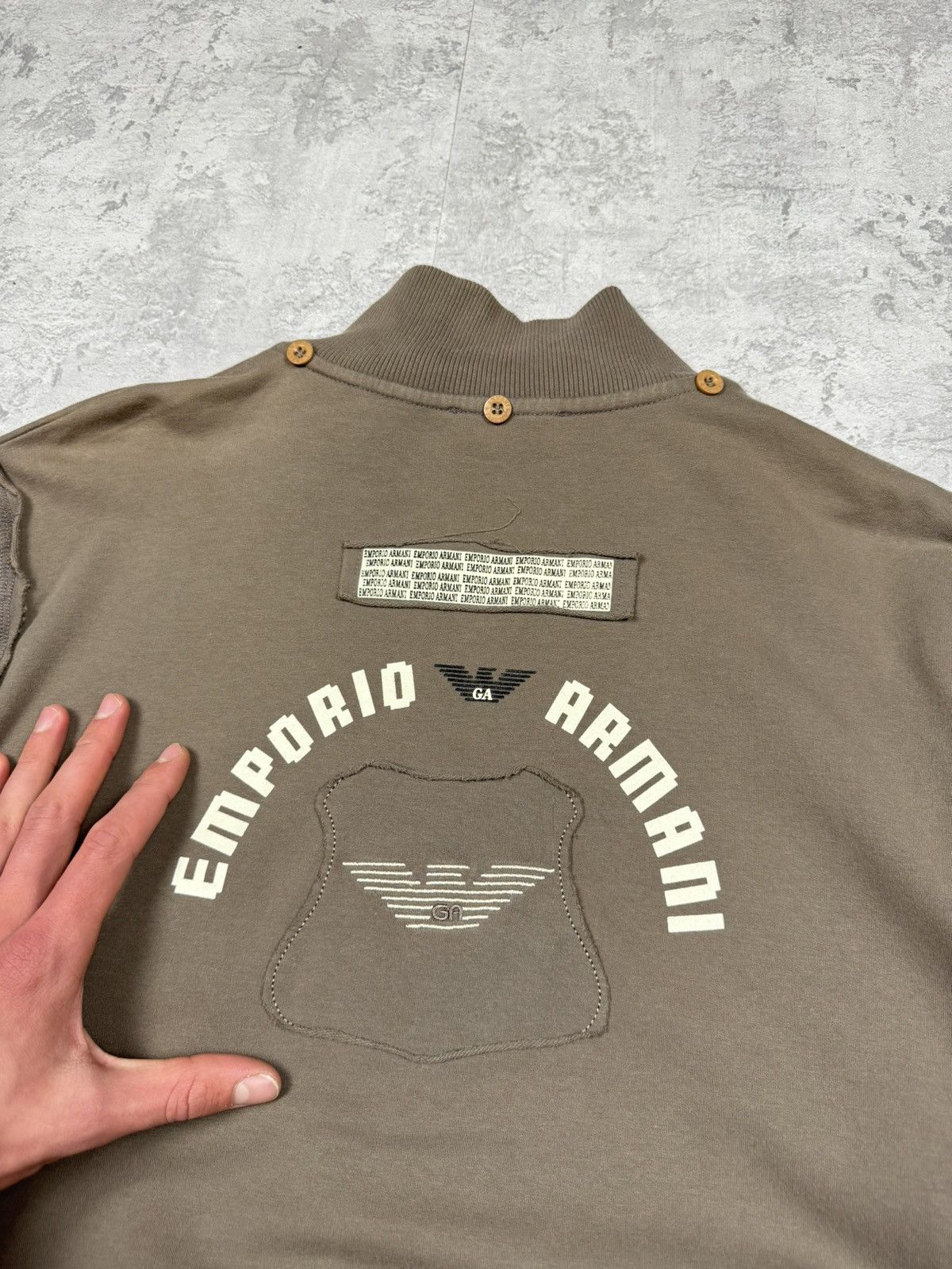 Emporio Armani Emporio Armani Zip Sweatshirt Big Logo Size L Size US L / EU 52-54 / 3 - 10 Thumbnail