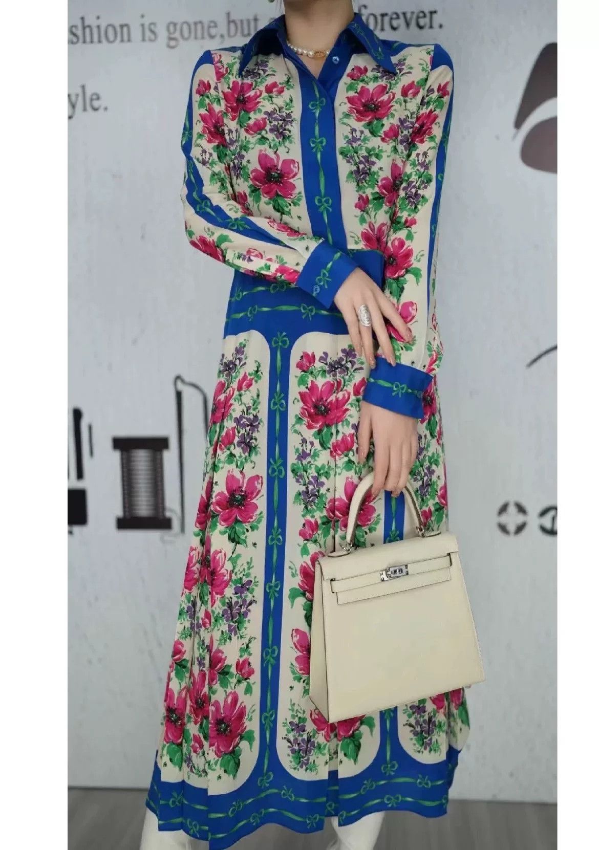 Gucci Gucci Silk Floral Long-Sleeve Dress Size S / US 4 / IT 40 - 1 Thumbnail
