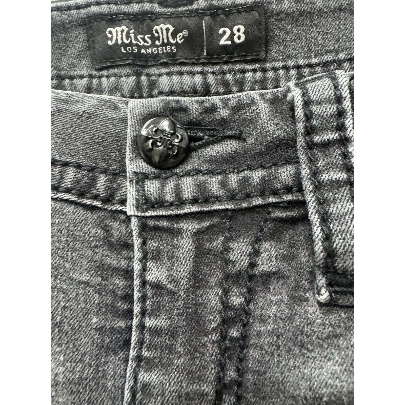 Miss Me Miss Me Denim Distressed Black Mid Rise Ankle Skinny Jeans Size 28" / US 6 / IT 42 - 3 Thumbnail