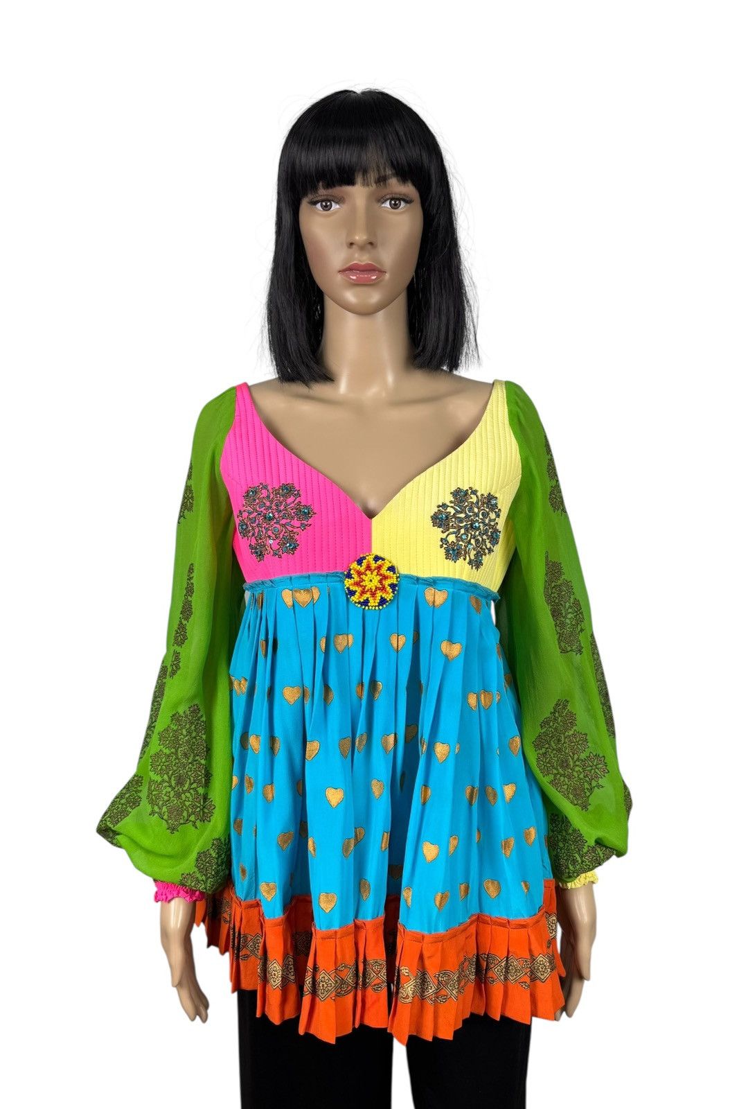 Manish Arora Manish Arora Silk Blouse Pleated Emblished Decor size XL Size XL / US 12-14 / IT 48-50 - 1 Thumbnail