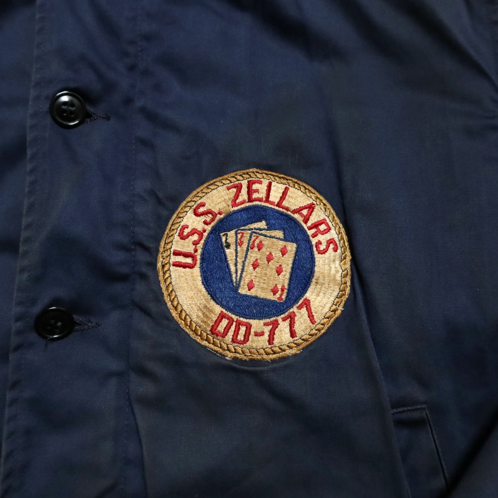 Vintage Vintage US Navy Deck Jacket Patch USN Navy Jacket Men 38 Navy Vintage USS Zellars DD-777 US Navy Deck Jacket Patch USN Mens Jacket Size US XXS / EU 40 - 3 Thumbnail