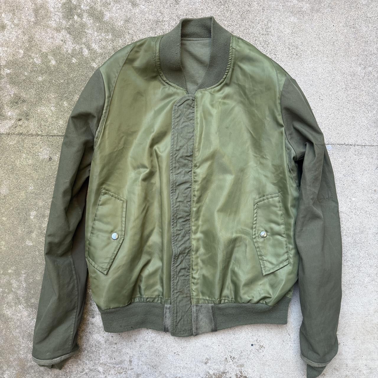LongJourney longjourney army green patchwork leather bomber jacket ma-1 Size US XL / EU 56 / 4 - 3 Thumbnail