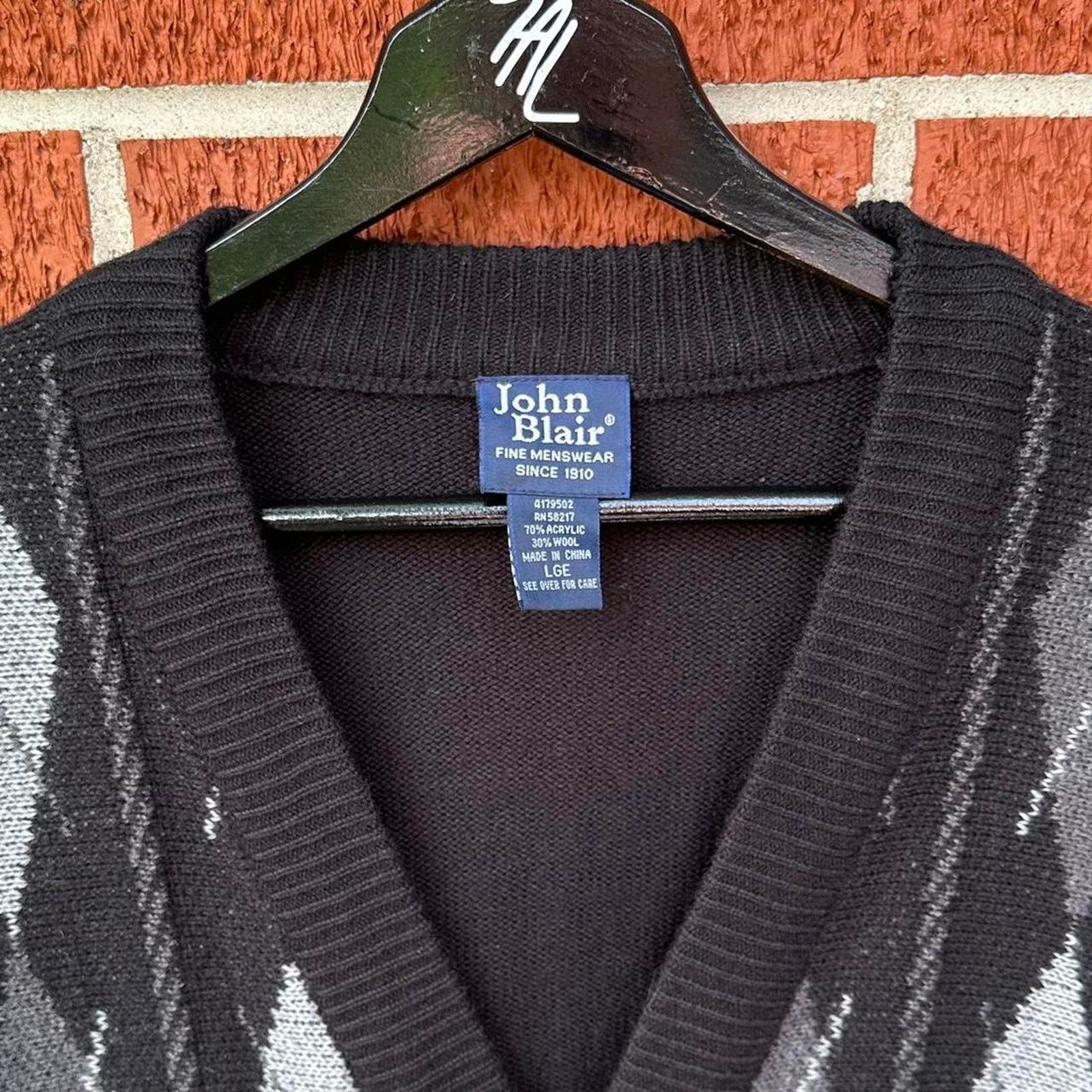 Blair Vintage 90s john blair argyle cardigan sweater Size US L / EU 52-54 / 3 - 5 Thumbnail