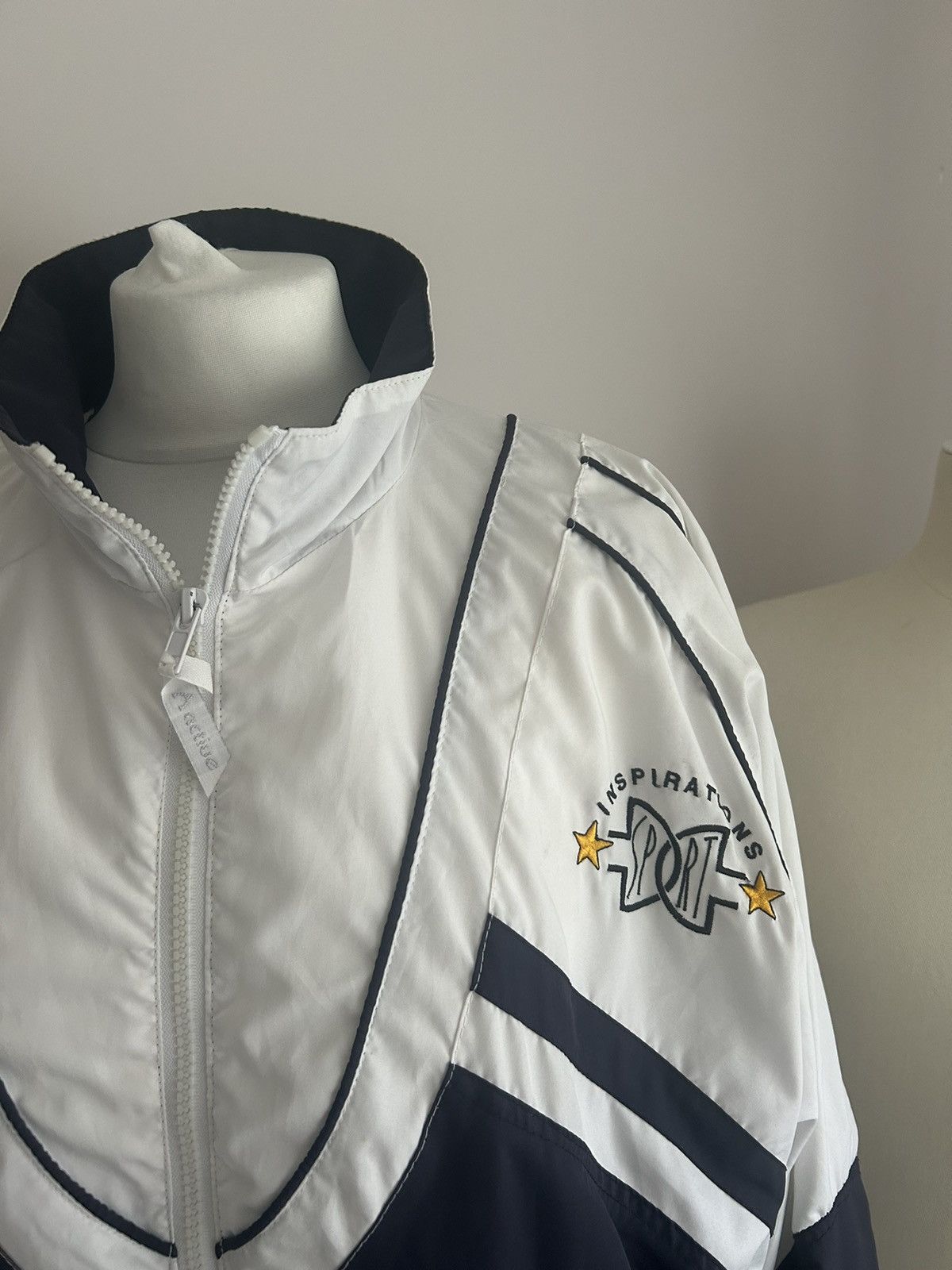 Vintage vintage active swiss design jacket retro navy white 40 L Size L / US 10 / IT 46 - 2 Thumbnail