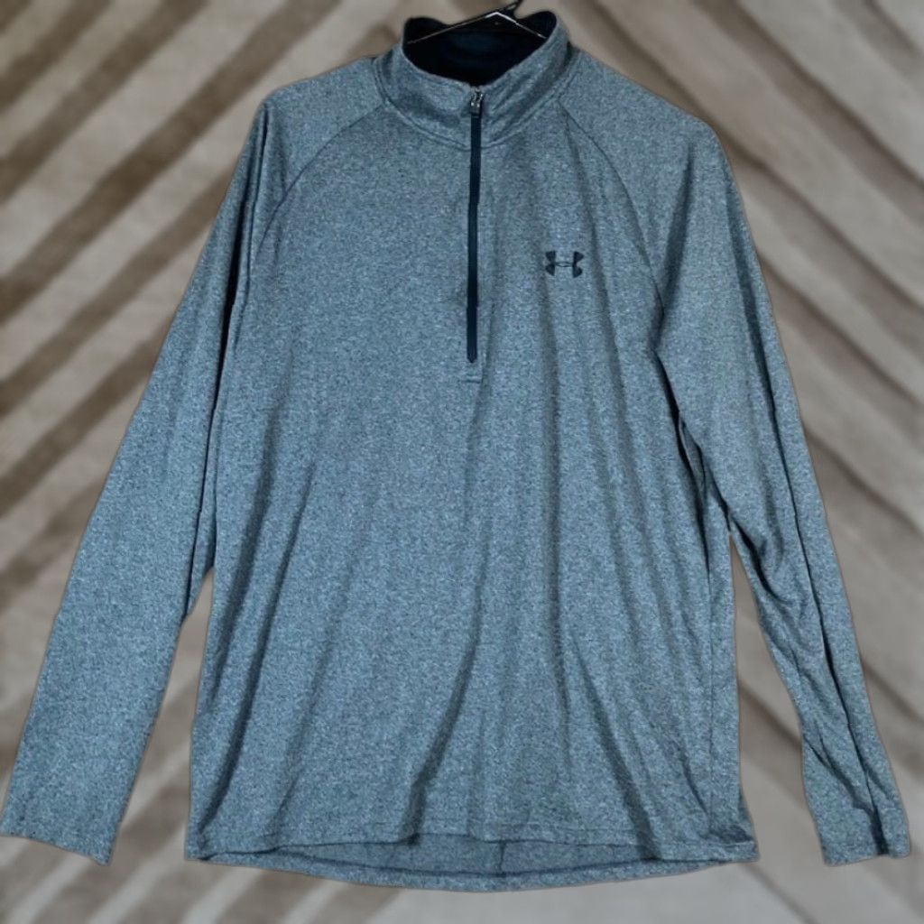 Under Armour Under Armour Mens Shirt Gray UA Tech 2.0 1/2 Zip Pullover Loose Fit Large Shirt Mens Long Sleeve Pullover Grey Athletic Casual Training Size US L / EU 52-54 / 3 - 1 Thumbnail