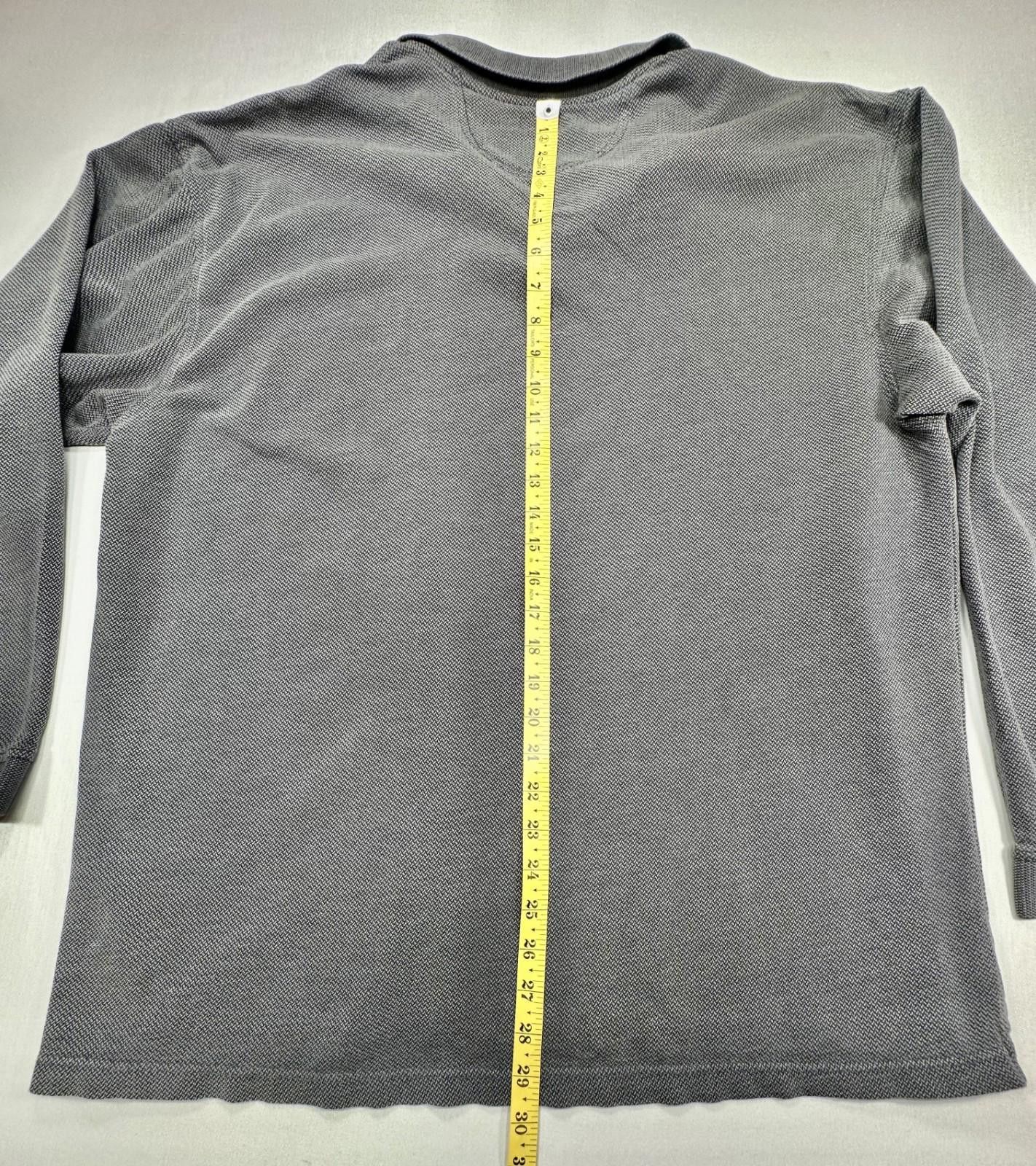Izod Izod 1/4 Button Knit Long Sleeve Pullover Shirt Gray Mens XL Size US XL / EU 56 / 4 - 3 Thumbnail