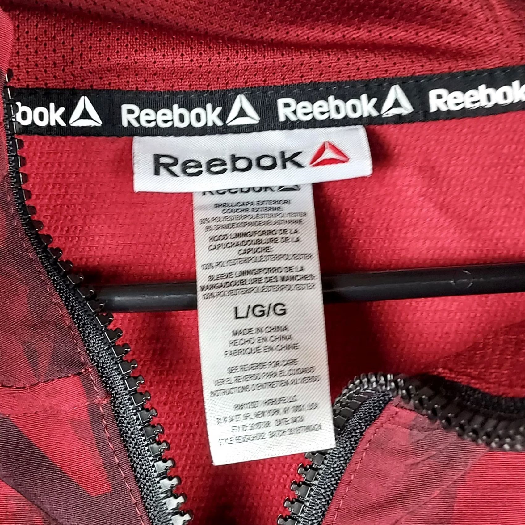 Reebok VINTAGE? No — Reebok Mens Large Black Hooded Half Zip Pullover Windbreaker Jacket Size US L / EU 52-54 / 3 - 6 Thumbnail