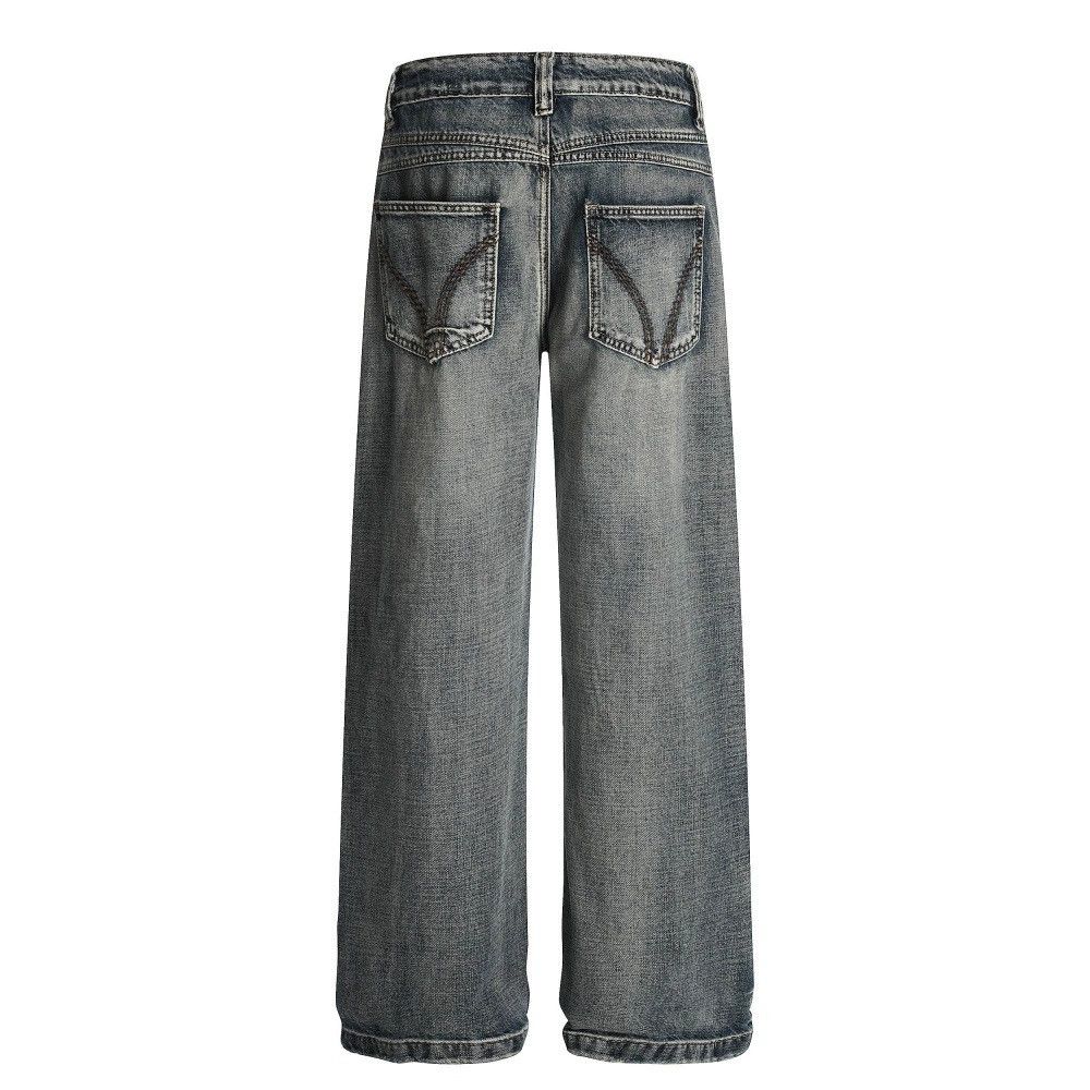 Vintage Heavy washed men's retro punk distressed jeans Size US 32 / EU 48 - 2 Thumbnail