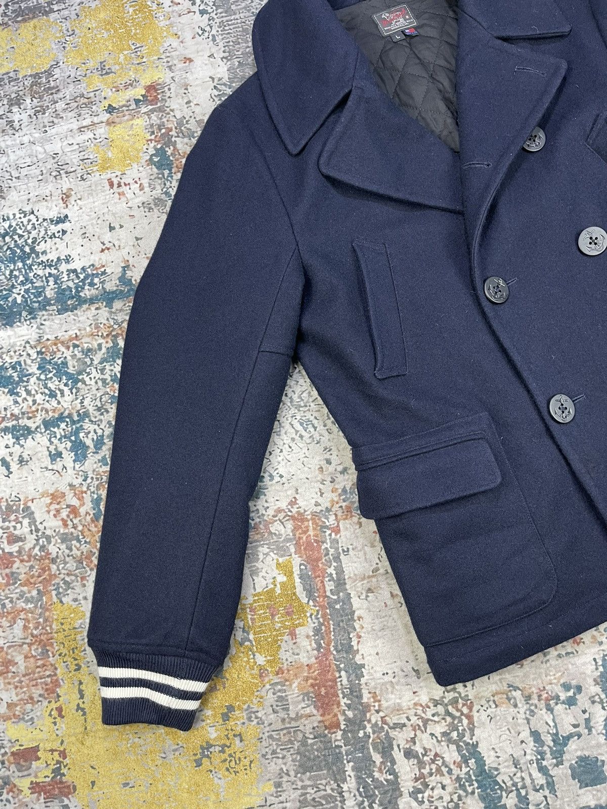 Woolrich Woolen Mills Woolrich Wool Double Breasted Navy Sailor Peacoat Size US L / EU 52-54 / 3 - 3 Thumbnail