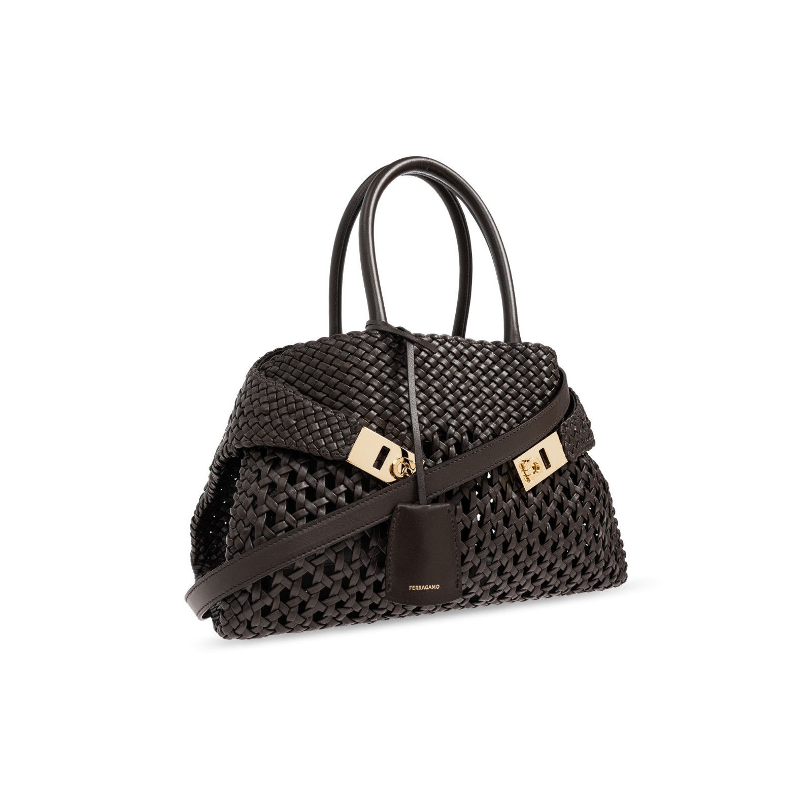 Salvatore Ferragamo FERRAGAMO Hug Brown Top Handle Bag New & Authentic Size ONE SIZE - 3 Thumbnail