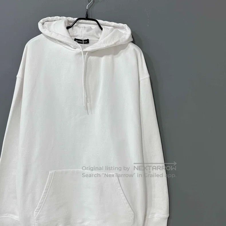 Balenciaga Balenciaga Back Logo White Hoodie Size US L / EU 52-54 / 3 - 2 Thumbnail