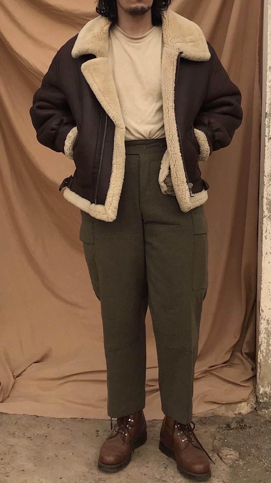 Handmade genuine shearling B3 pure natural sheep skin jacket Size US M / EU 48-50 / 2 - 2 Thumbnail