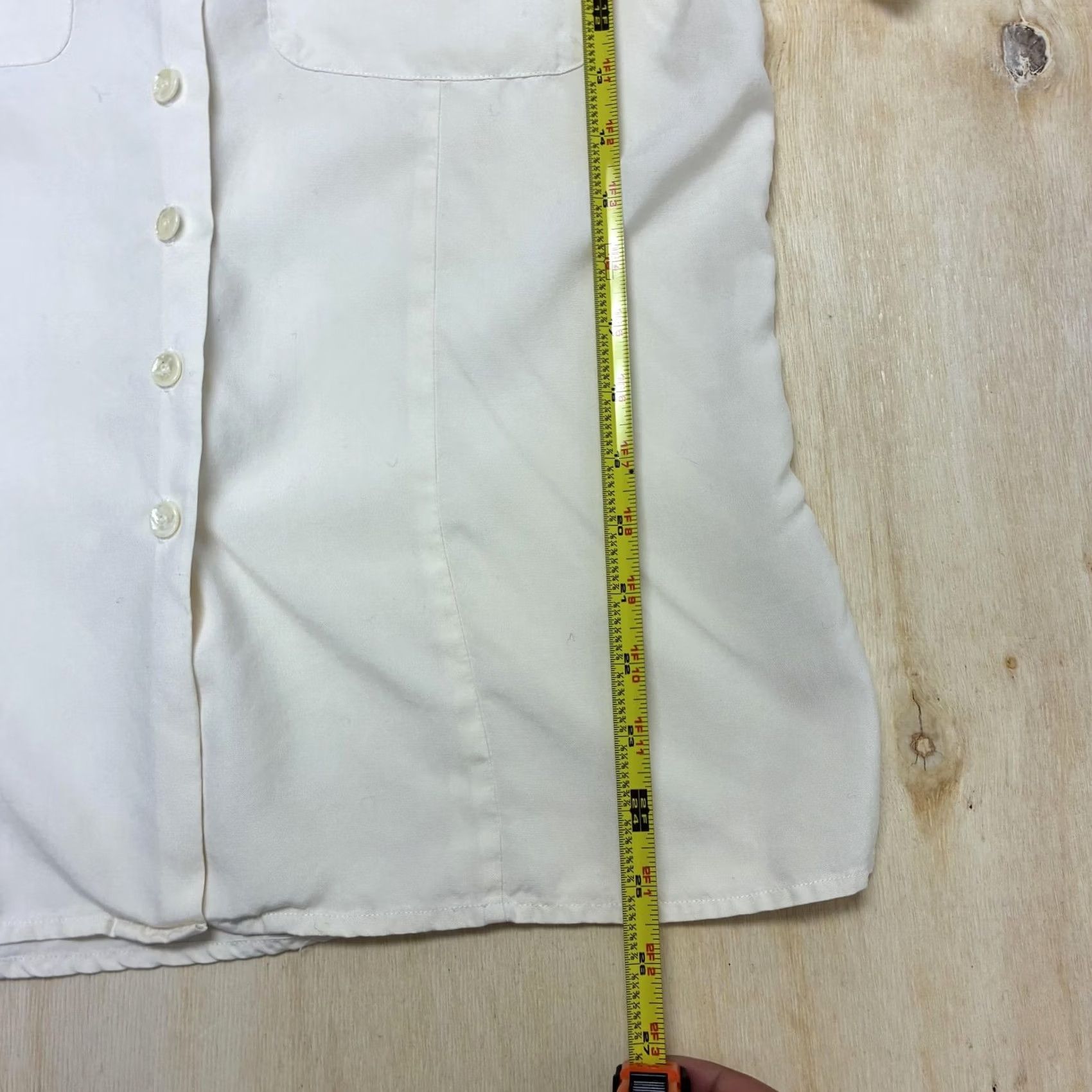 Vintage VINTAGE Casual Corner Blouse Womens 8 White Silk Collared Short Sleeve Button Up Size M / US 6-8 / IT 42-44 - 4 Thumbnail