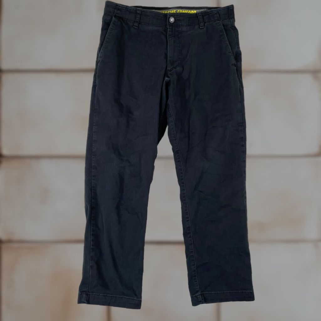 Lee Lee Chino Pants Mens 33x30 Black Flat Front Relaxed Comfort Stretch Pockets Workwear Casual 33 Inseam Regular Belt Loop Size US 33 - 1 Thumbnail