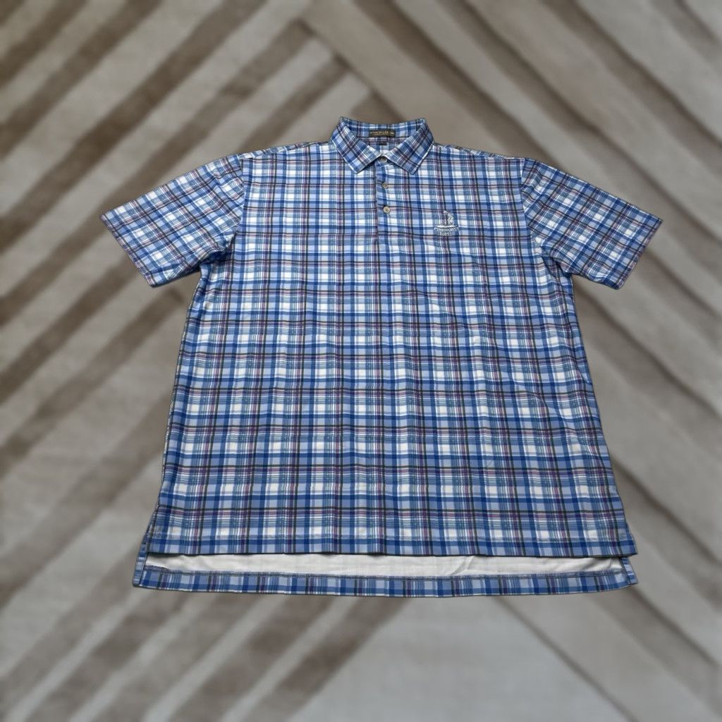 Peter Millar **Peter Millar Summer Comfort Men's Large Blue Plaid Polo** User: Peter Millar Summer Comfort Men's Large Blue Plaid Polo Size US L / EU 52-54 / 3 - 1 Thumbnail