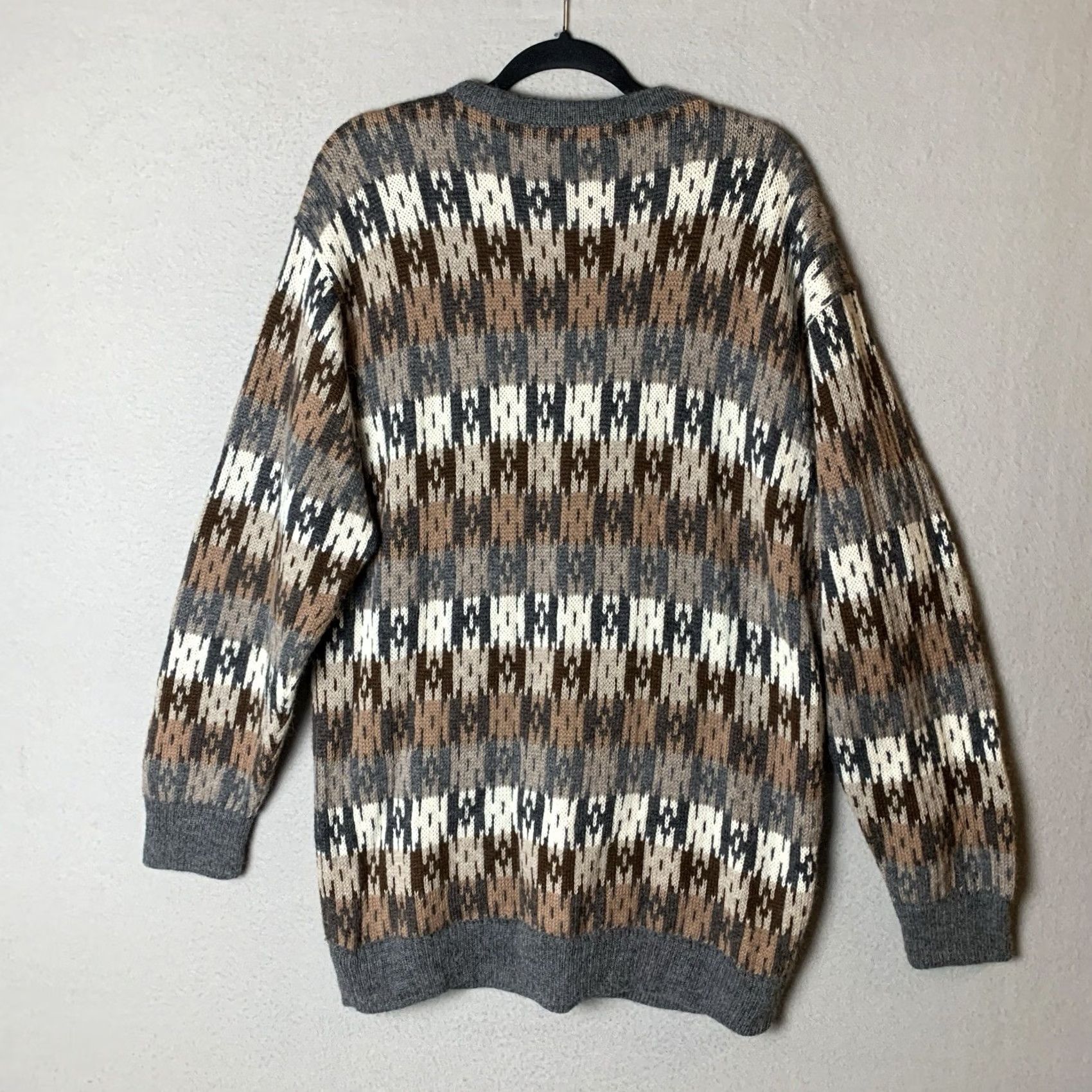 Vintage VINTAGE Classic Alpaca Sweater Men XXL Geometric Preppy Office Grandpacore 90s Size US XXL / EU 58 / 5 - 3 Thumbnail