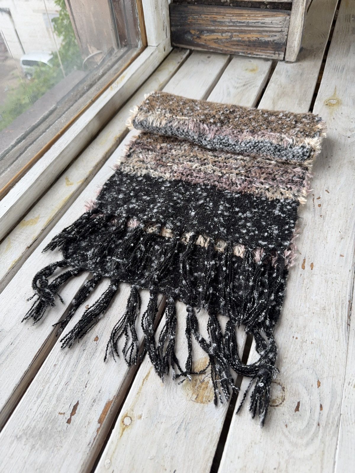 Japanese Brand × Vintage 90s Designer Japanese style fuzzy mohair scarf vintage y2k Size ONE SIZE - 5 Thumbnail