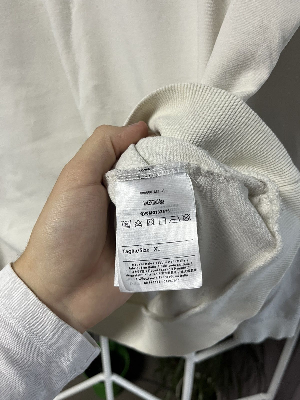 Valentino Valentino VLTN White Sweatshirt Size US XL / EU 56 / 4 - 5 Thumbnail