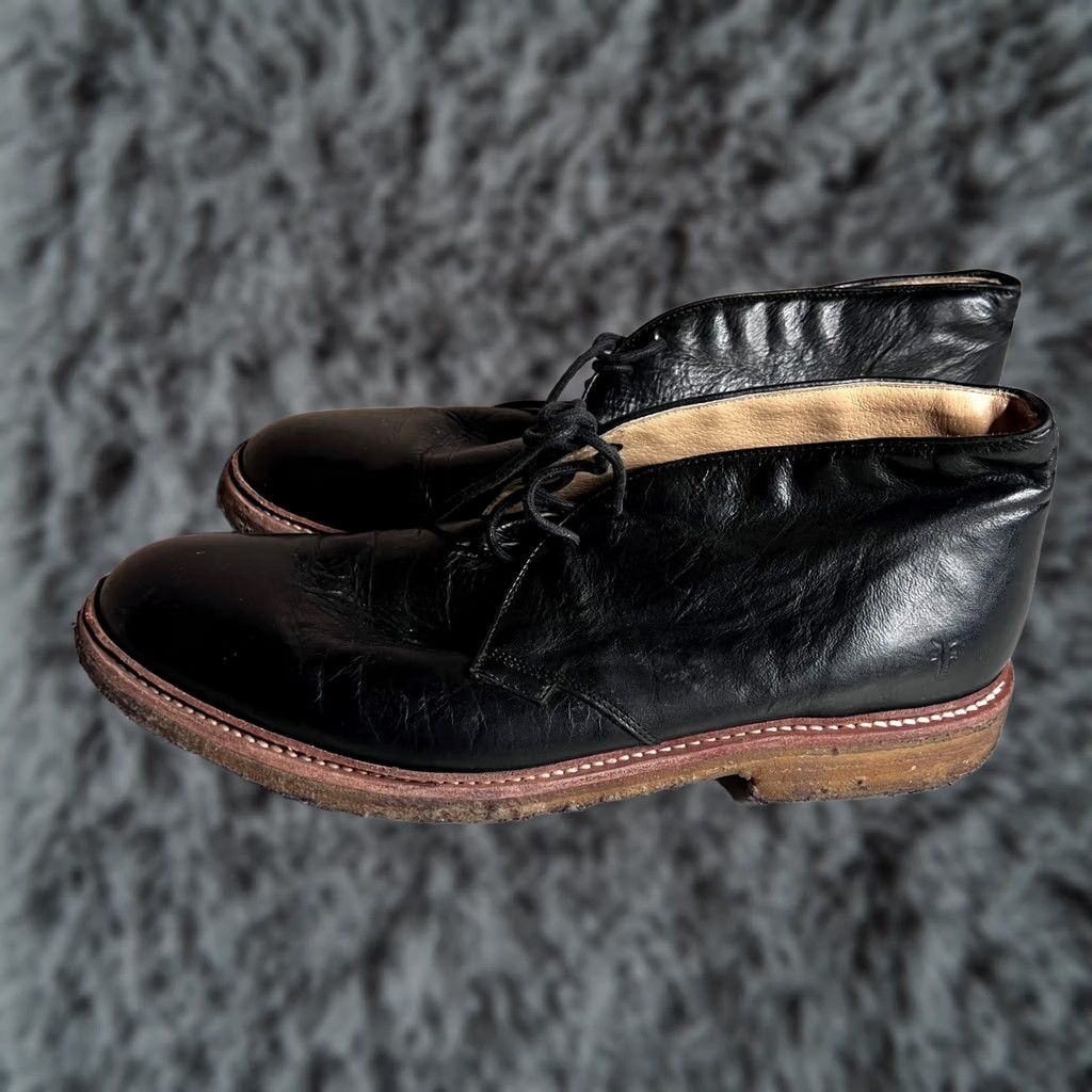 Frye Frye Walter Chukka Boots Mens 11.5 D Black Leather Lace Up Crepe Sole 87887 Size US 12 / EU 45 - 1 Thumbnail