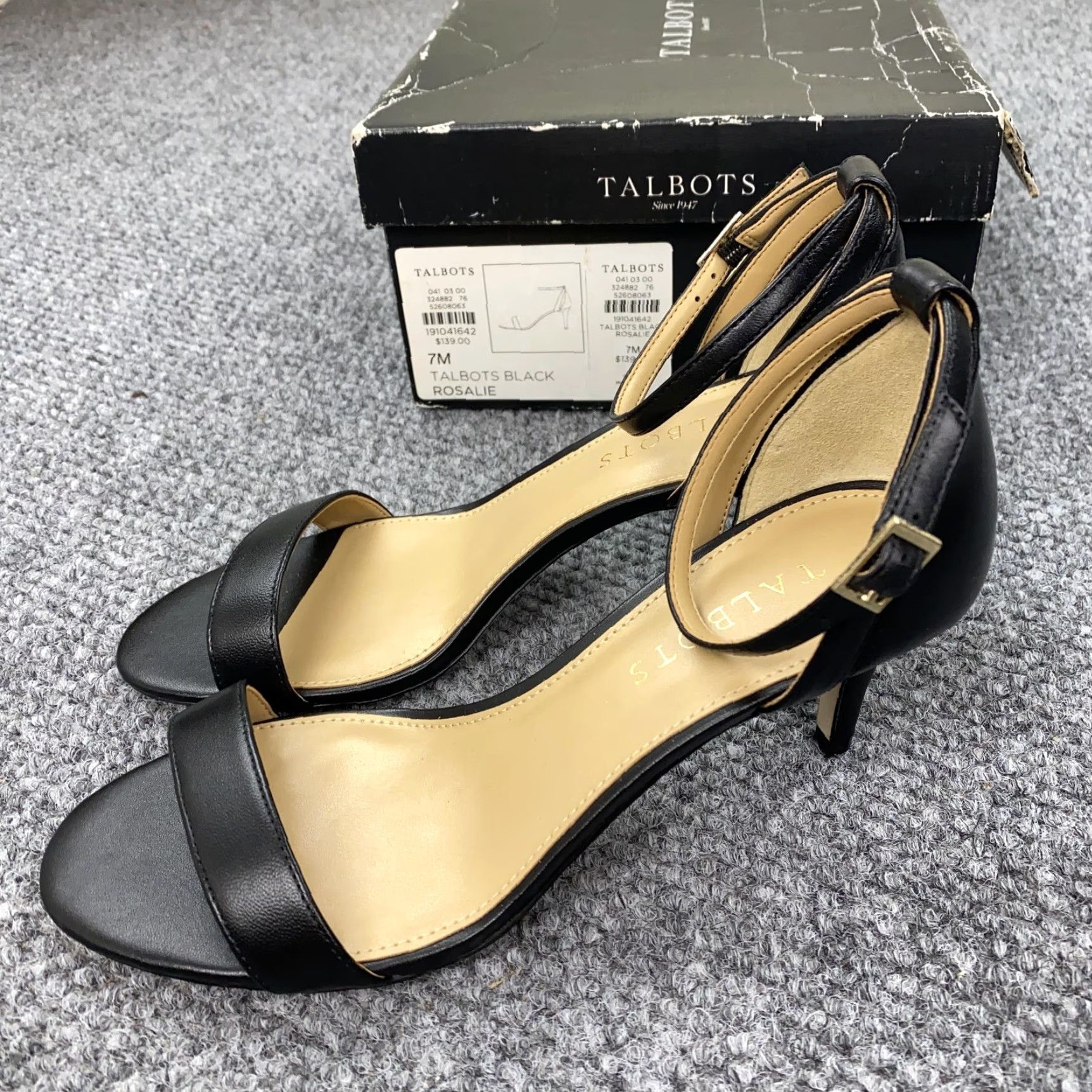 Talbots Talbots Shoes Womens Size 7 Black Strappy Ankle Strap Kitten Heels Open Toe Buckle Size M / US 6-8 / IT 42-44 - 6 Thumbnail