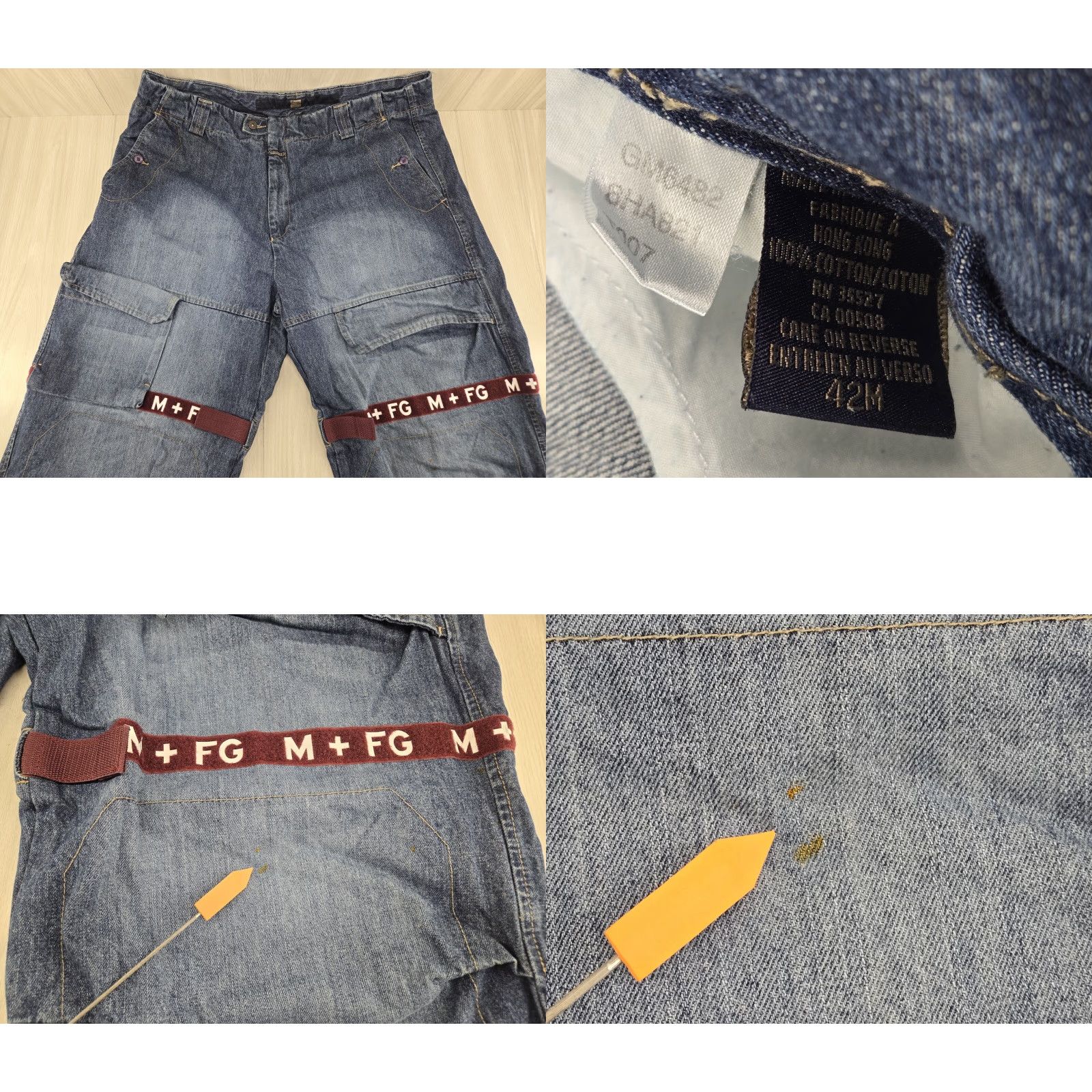 Vintage VINTAGE Girbaud Shuttle Pant Jean 42x34 Denim Jeans Men 42 34 Blue Belt Strap Rave Cargo Tape Distressed Size US 42 / EU 58 - 8 Thumbnail
