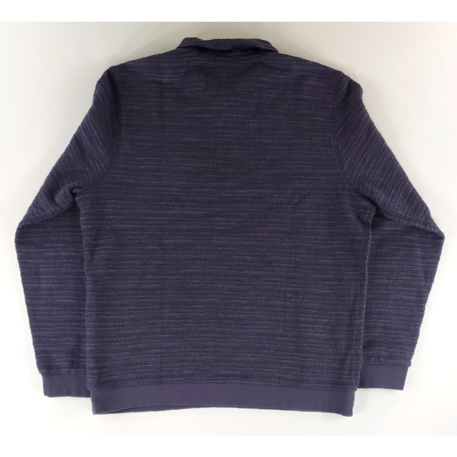 Marine Layer Marine Layer Pullover Mens L Short Blue Textured Stripe 1/4 Zip Size US L / EU 52-54 / 3 - 5 Thumbnail