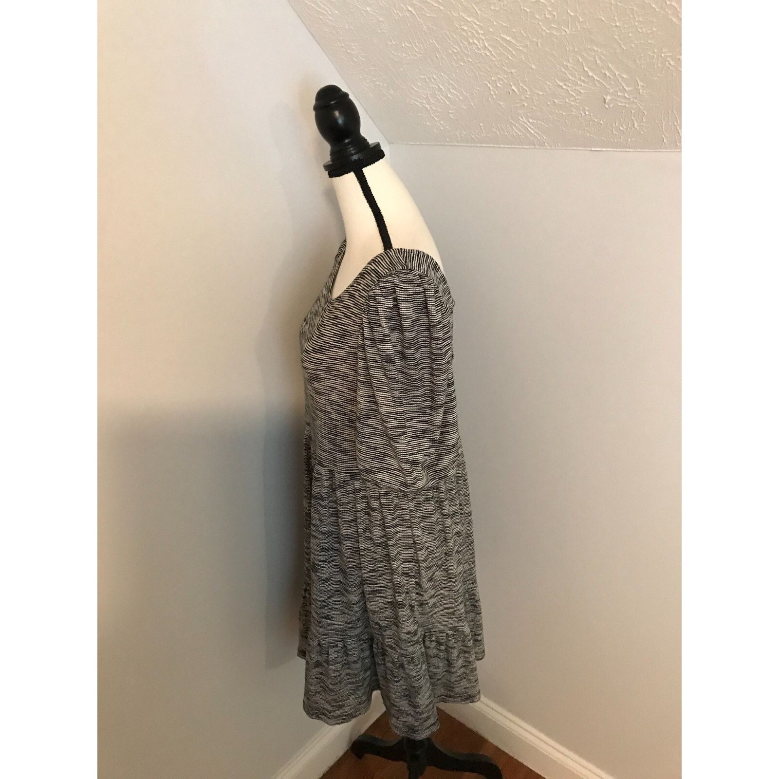 Anthropologie Anthropologie Daily Practice Flounced Space-Dye Mini Dress Size L / US 10 / IT 46 - 2 Thumbnail