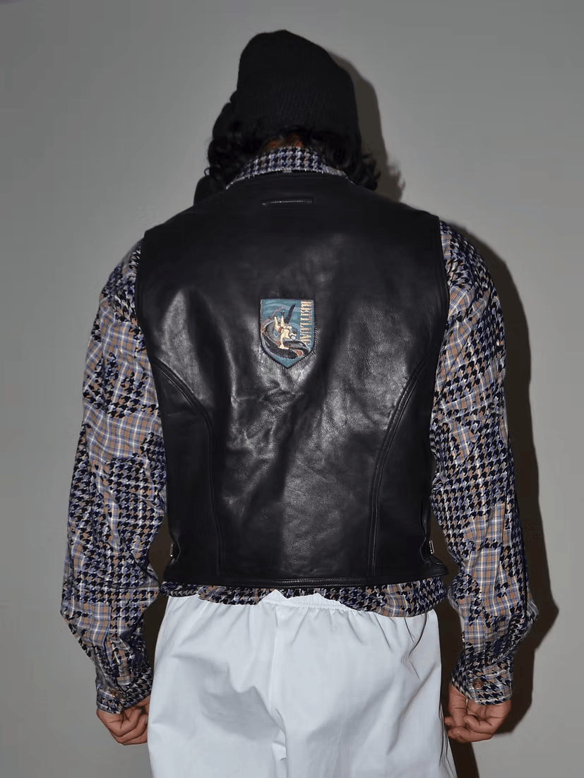 Jean Paul Gaultier c. 1988 'REITLUAG' Leather Biker Vest Size US M / EU 48-50 / 2 - 6 Thumbnail