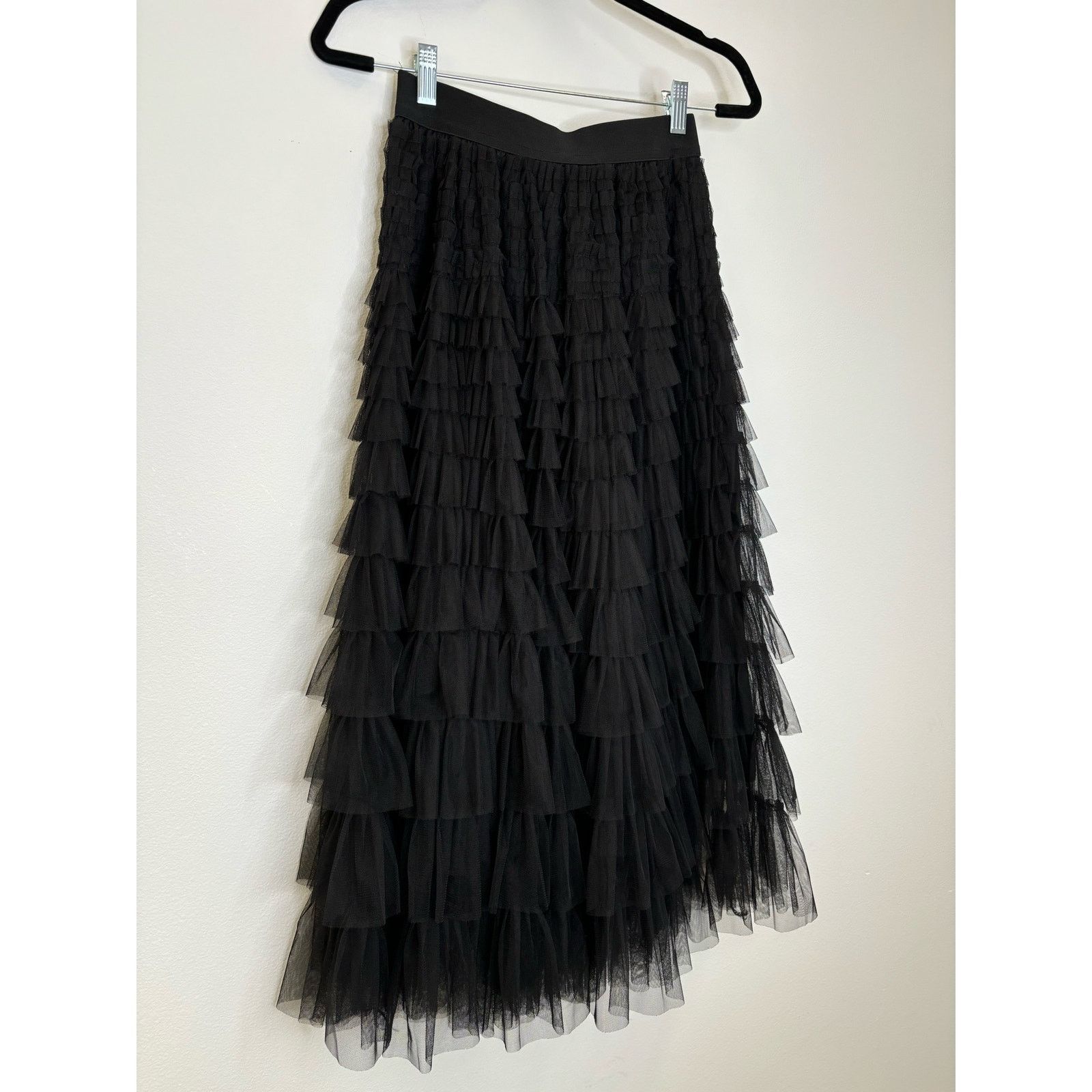 & Other Stories Tulle black mesh ruffle skirt Size 28" / US 6 / IT 42 - 2 Thumbnail