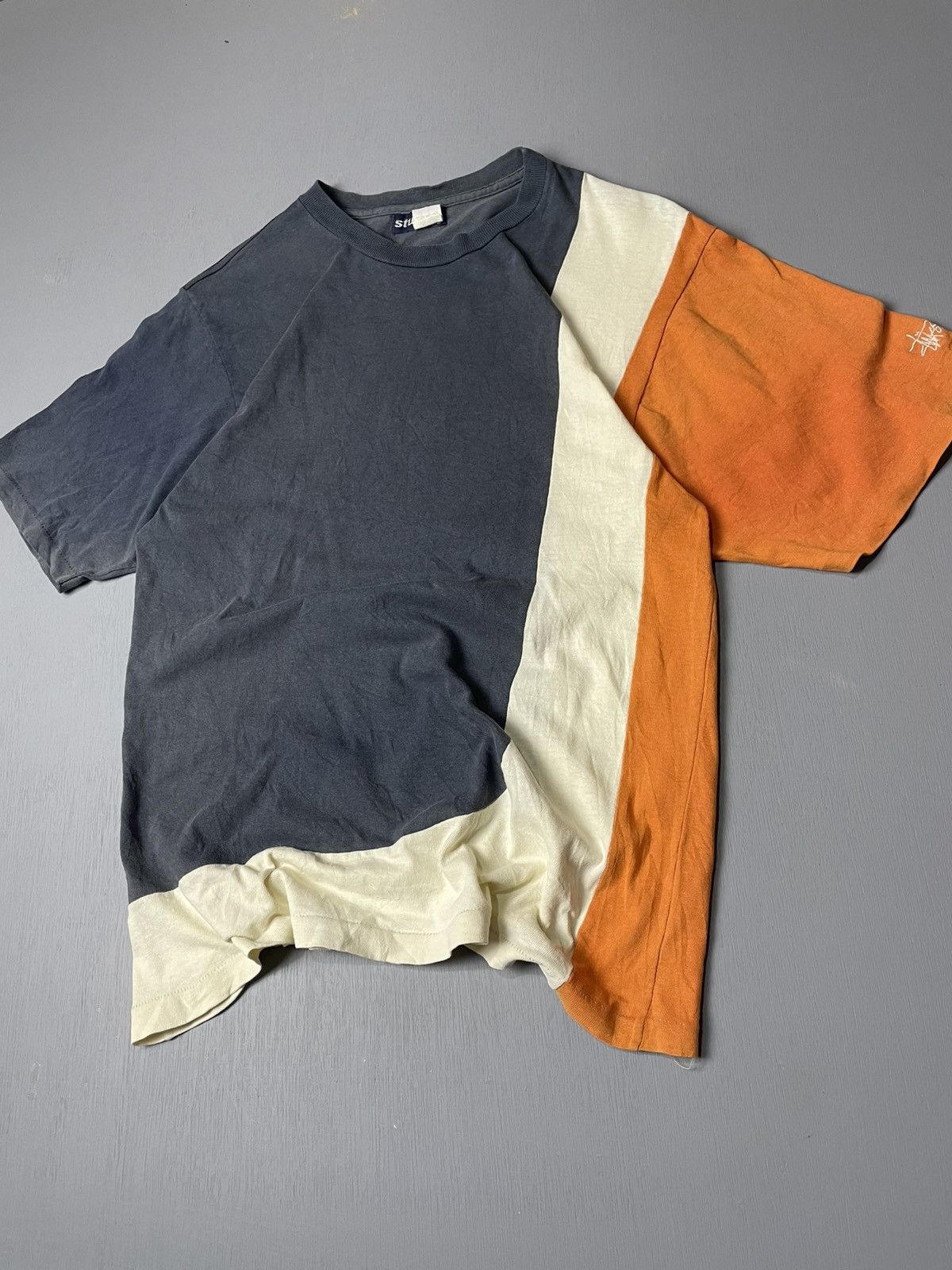 Stussy Vintage 90’s sun faded STUSSY colour block tshirt Size US M / EU 48-50 / 2 - 2 Thumbnail