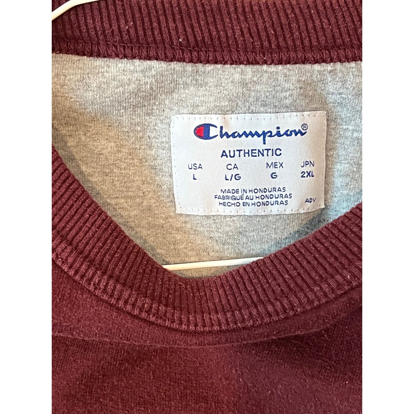 Champion Champion Burgundy Crew Sweatshirt Mens L Size US L / EU 52-54 / 3 - 3 Thumbnail