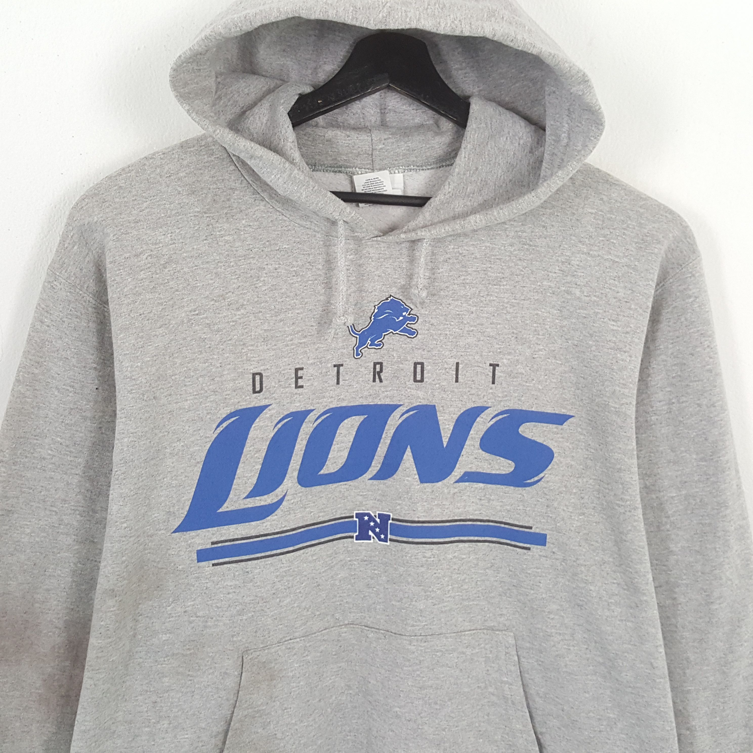 NFL × Vintage DETROIT LIONS NFL American Football Team Hoodies Size US L / EU 52-54 / 3 - 2 Thumbnail