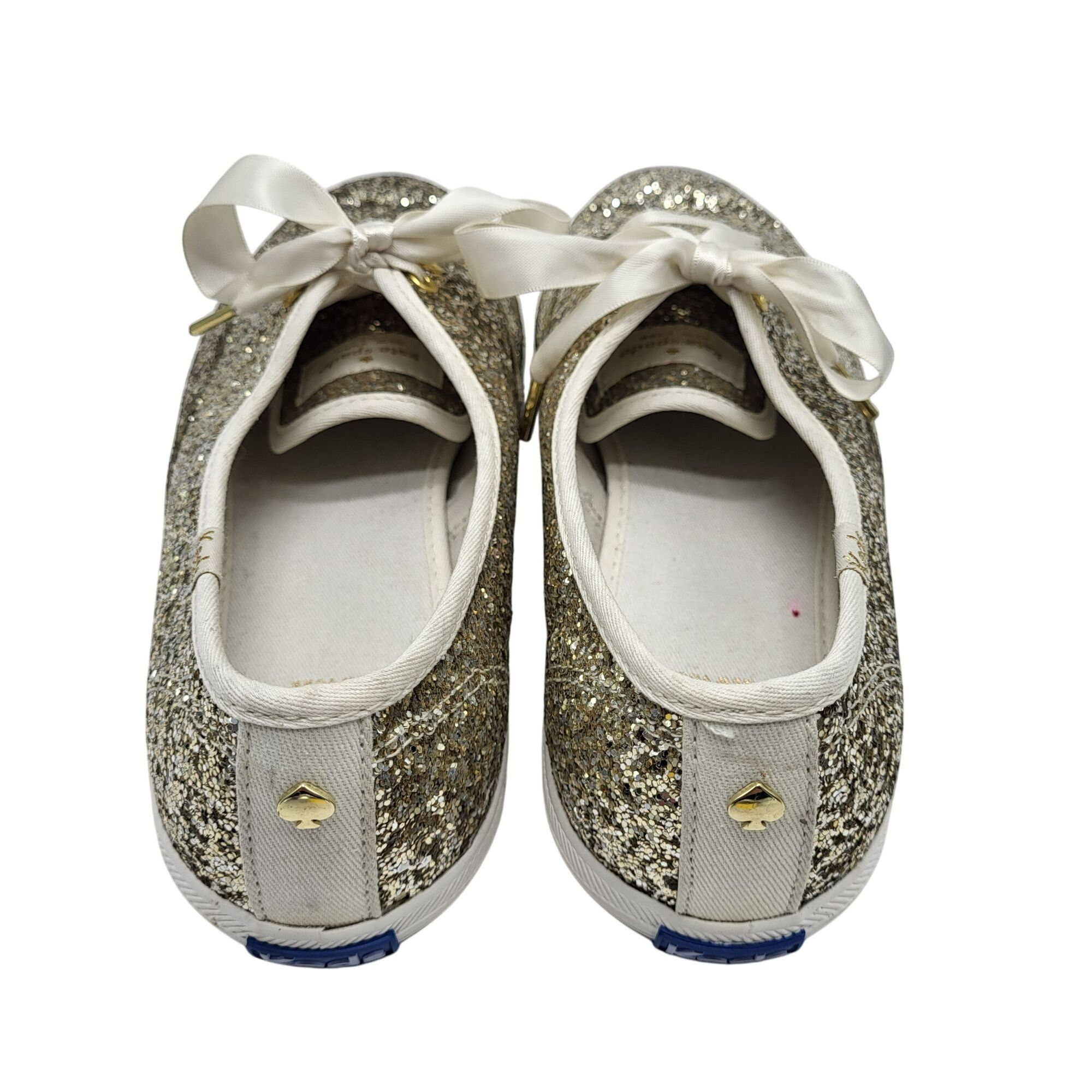 Keds Keds X Kate Spade Gold Glitter Sparkle White Sneakers Satin Size US 8 / IT 38 - 2 Thumbnail
