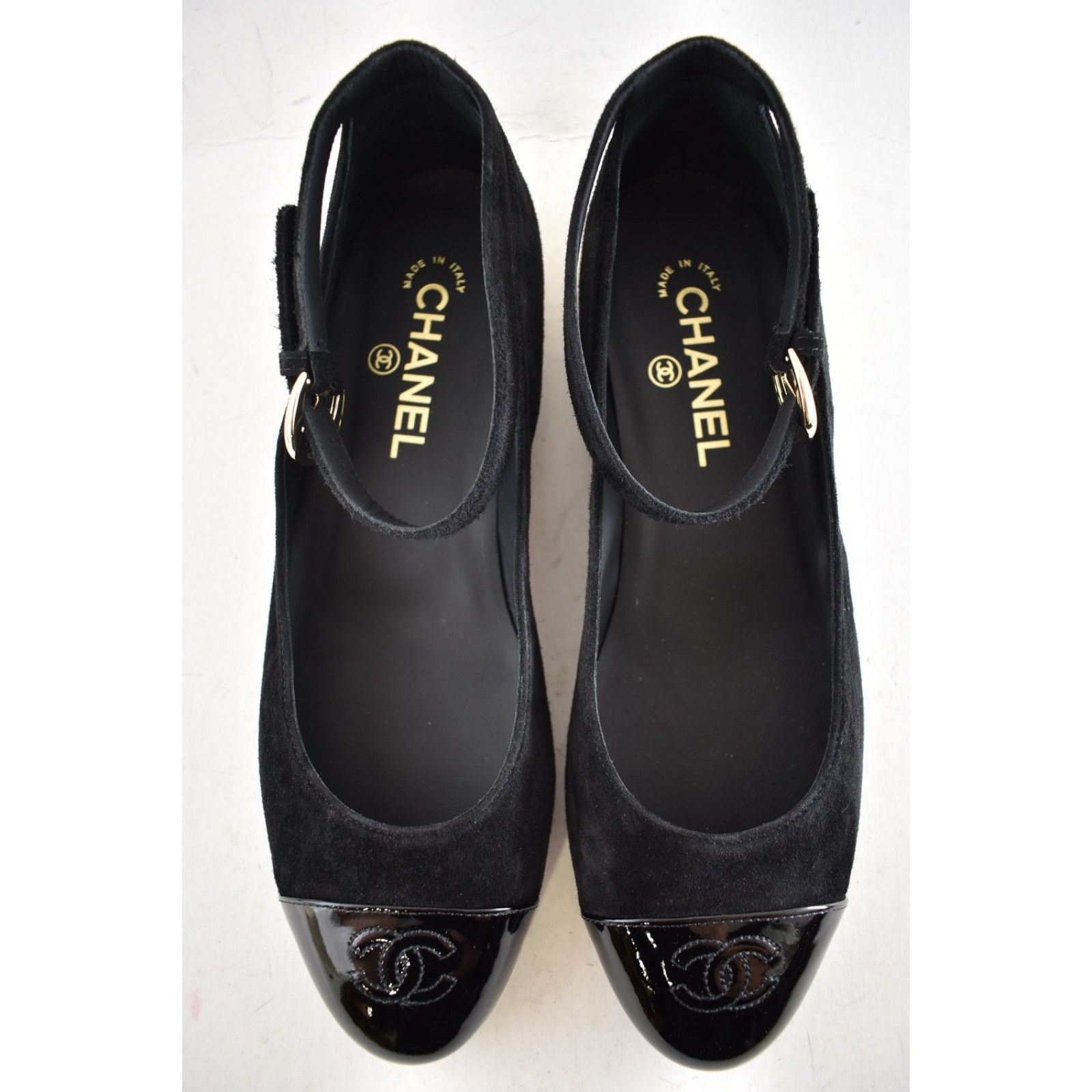 Chanel Chanel Black Suede Patent CC Mary Jane Flat 40 Size US 9 / IT 39 - 13 Thumbnail