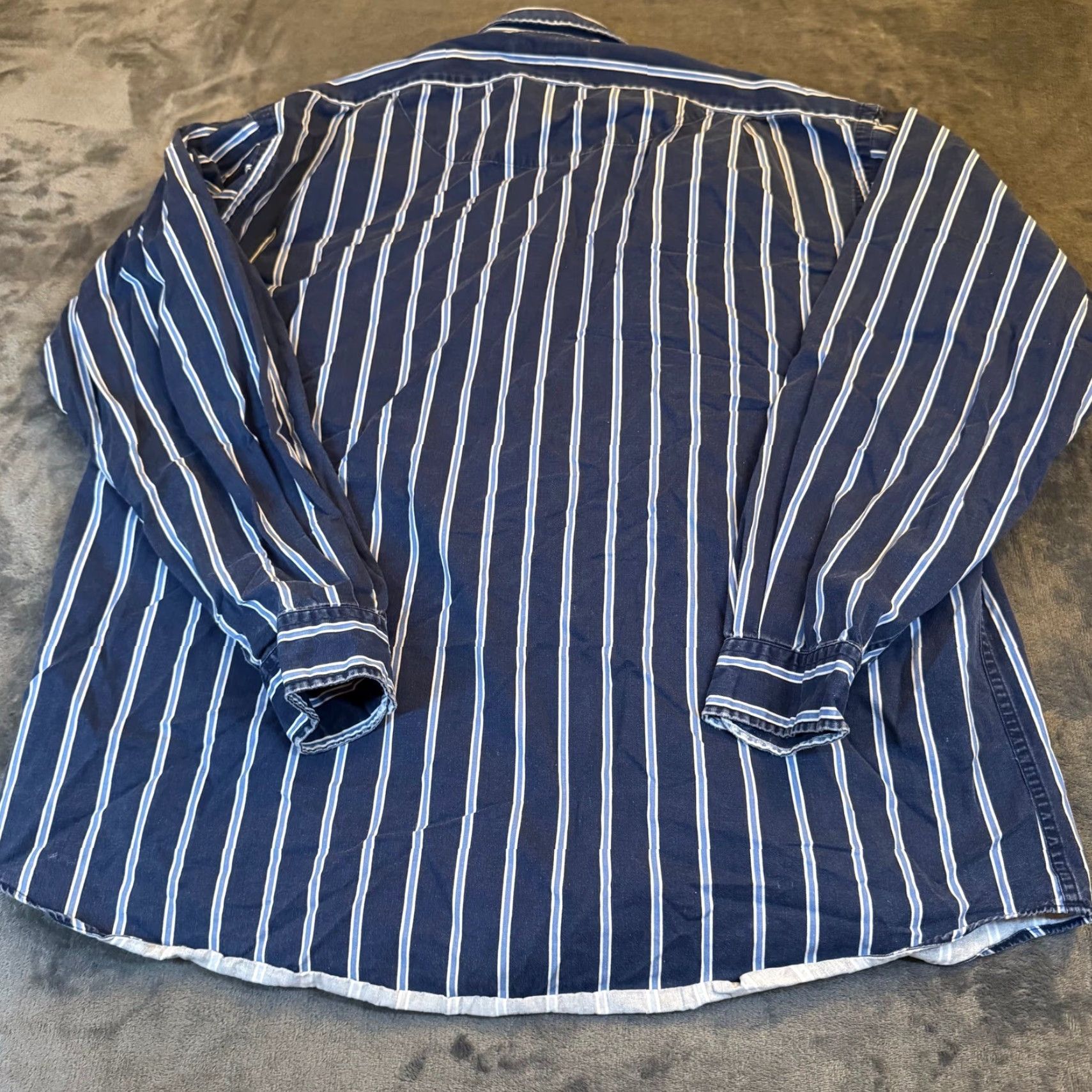 Ralph Lauren VINTAGE? No. Ralph Lauren Striped Button Down Shirt Blue White Long Sleeve Mens XL Regular Size US XL / EU 56 / 4 - 5 Thumbnail