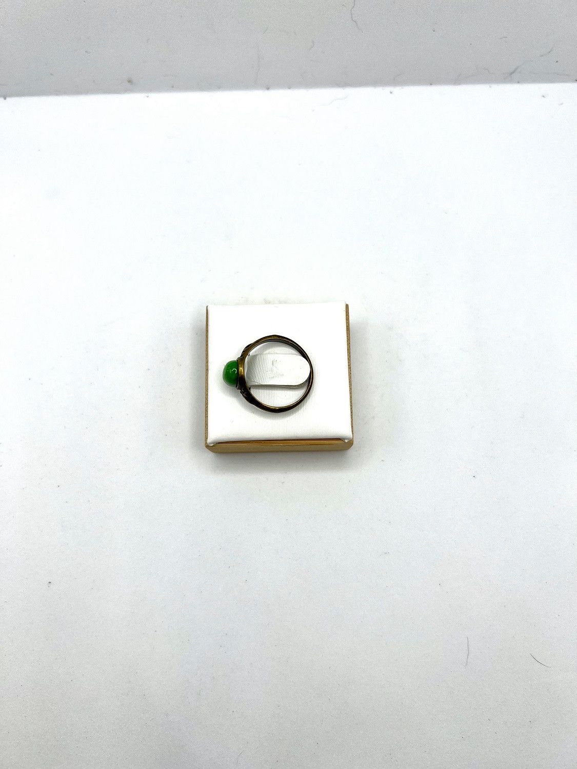 Handmade Green Jade bronze ring - size 6 Size ONE SIZE - 3 Thumbnail